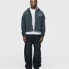 Mind is Hours Cropped Zip Hoodie - Vintage Black