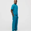 Open Bottom Sweatpants - Aqua