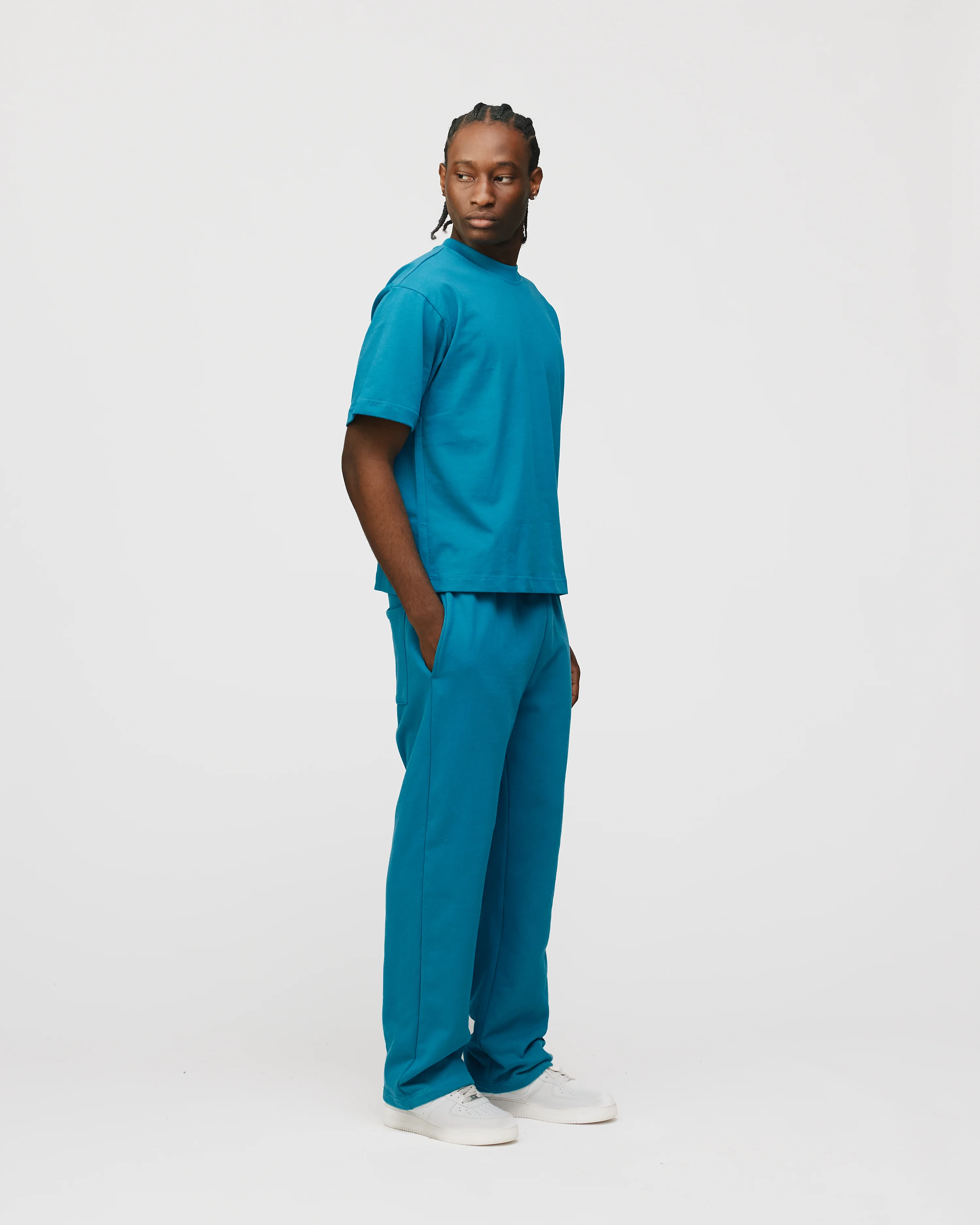 Open Bottom Sweatpants - Aqua