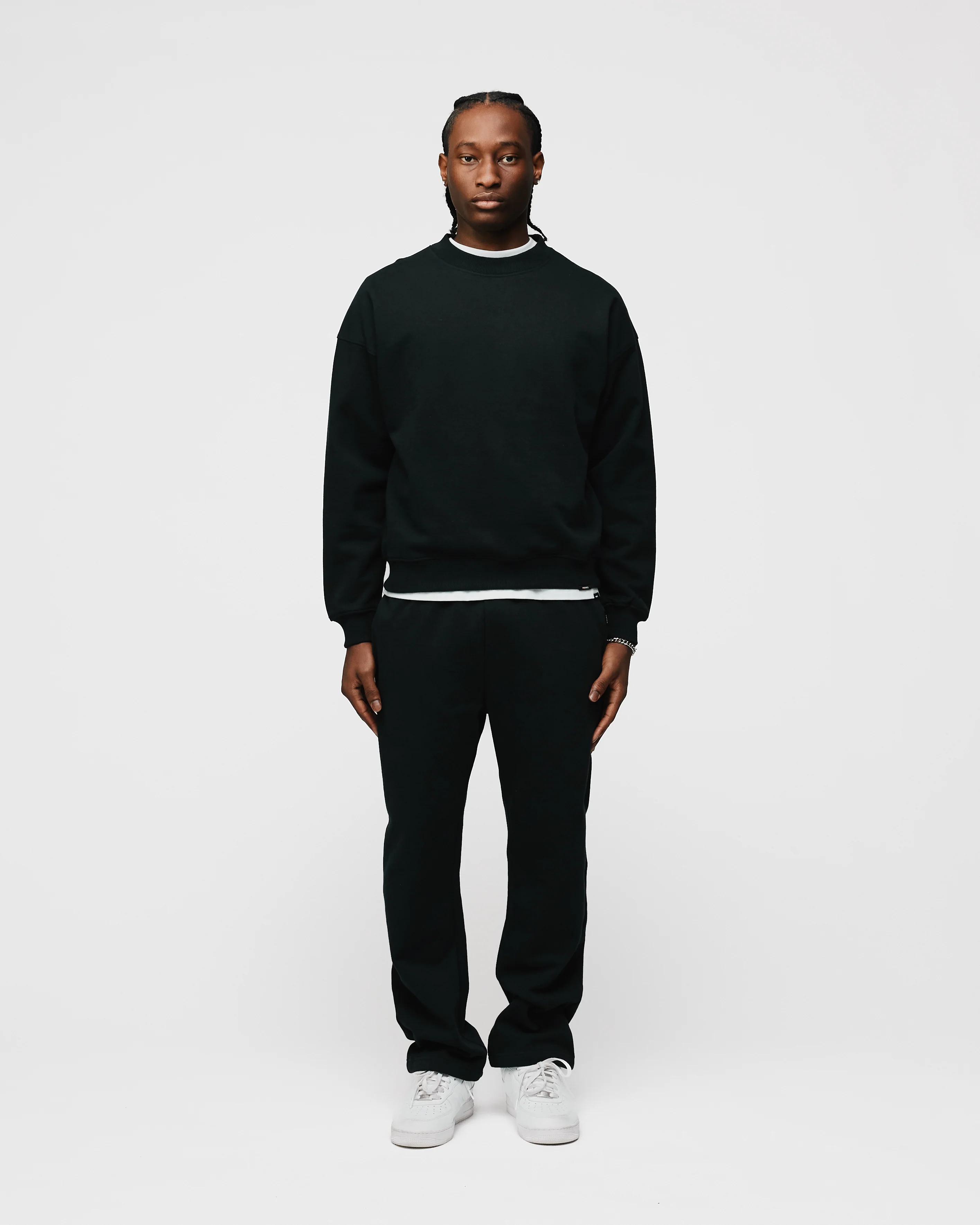 Open Bottom Sweatpants - Black