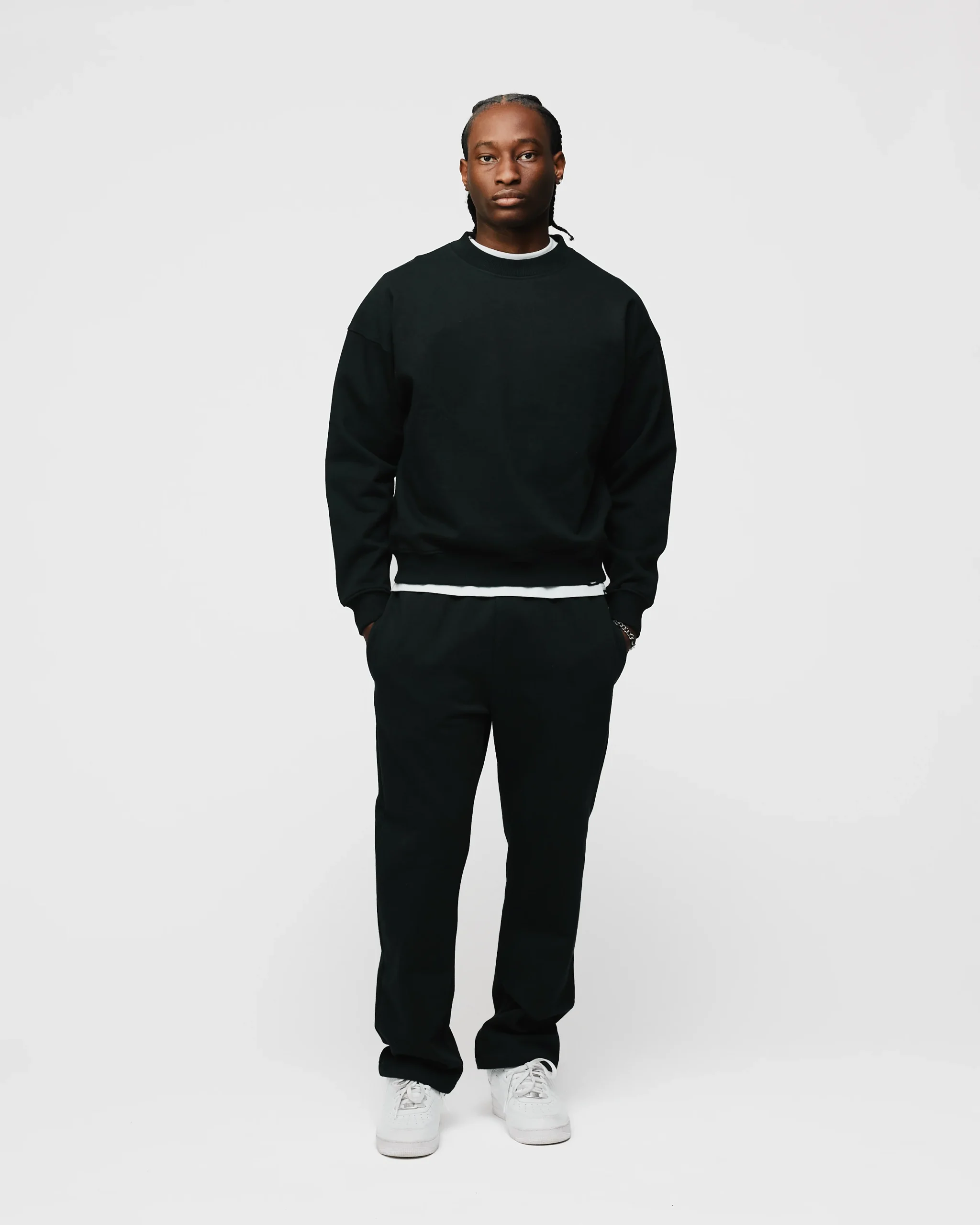 Open Bottom Sweatpants - Black