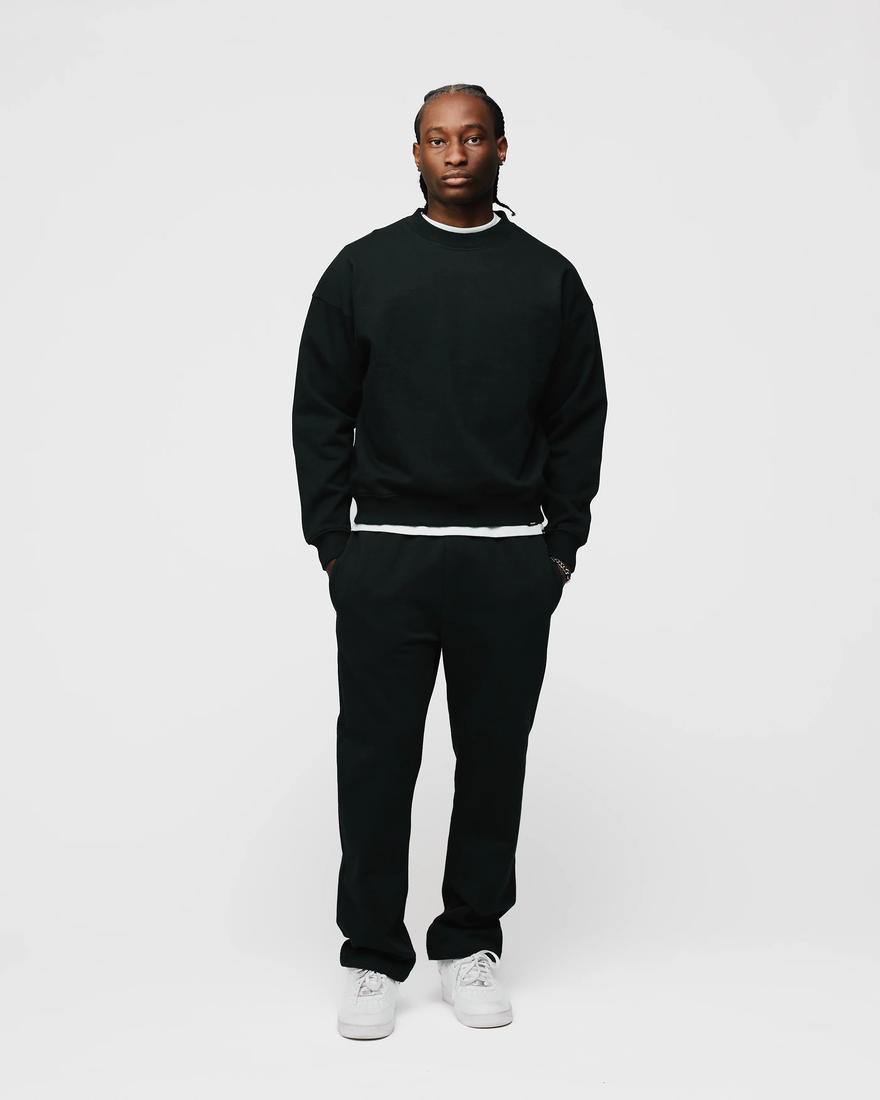 Open Bottom Sweatpants - Black