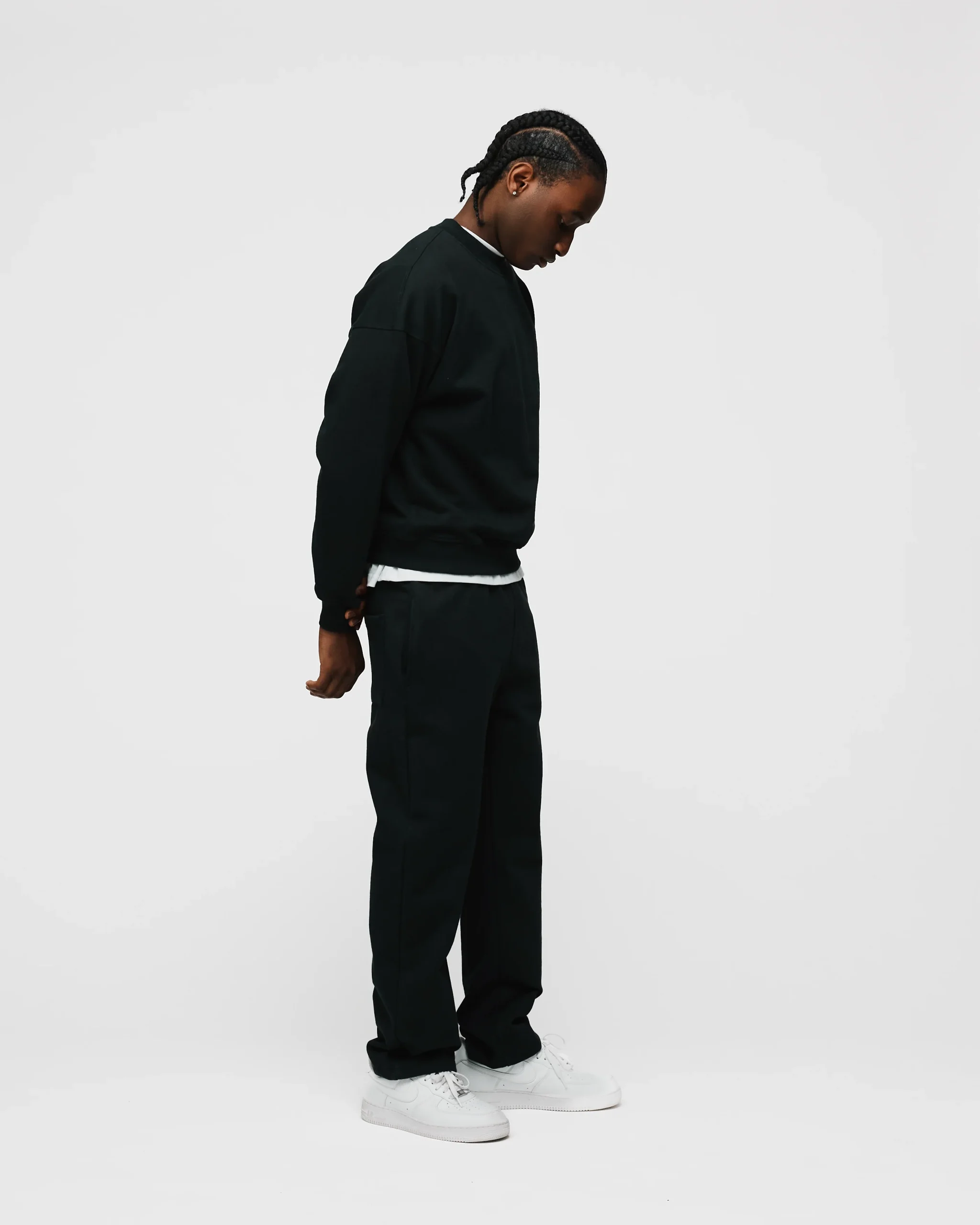 Open Bottom Sweatpants - Black