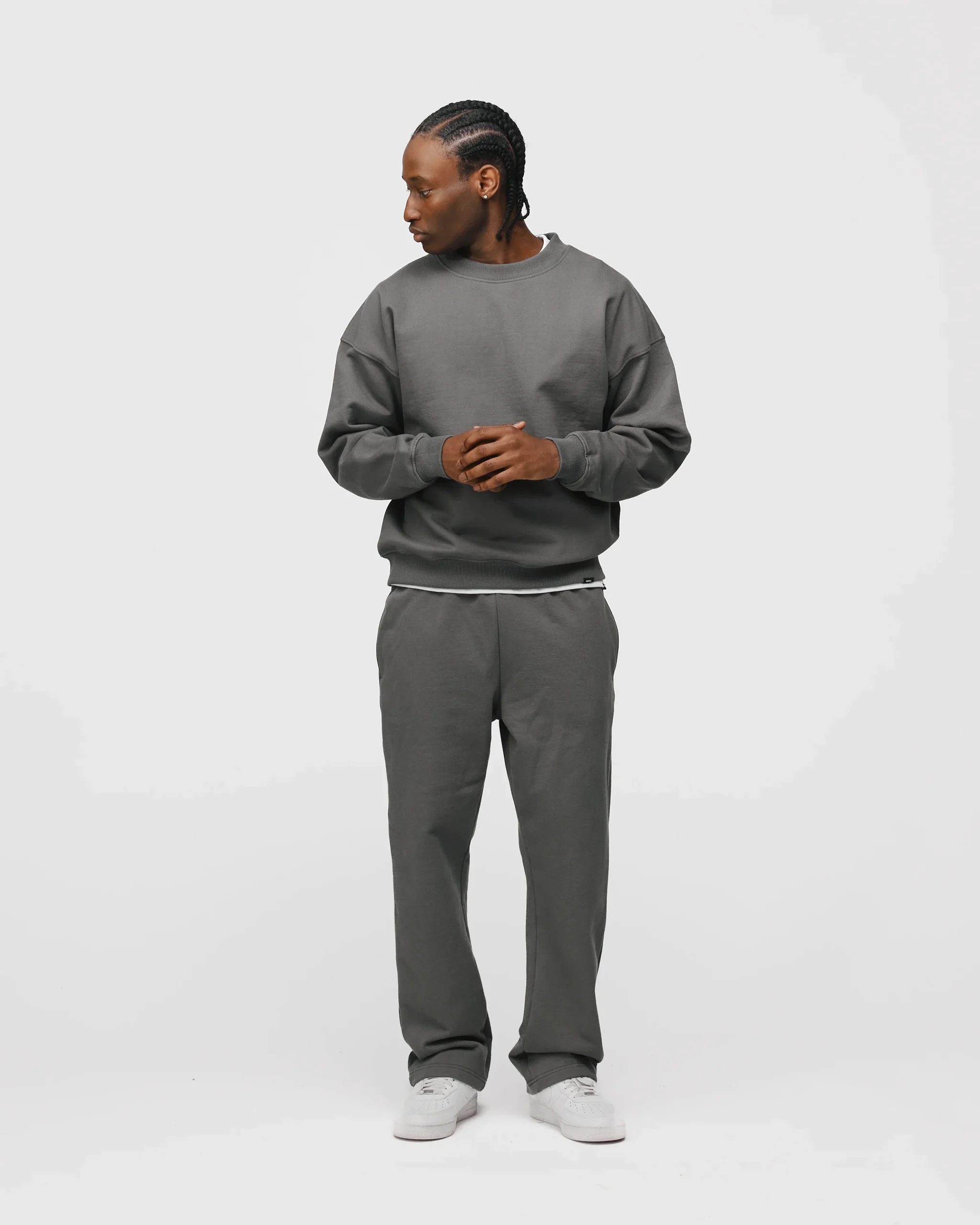Open Bottom Sweatpants - Charcoal