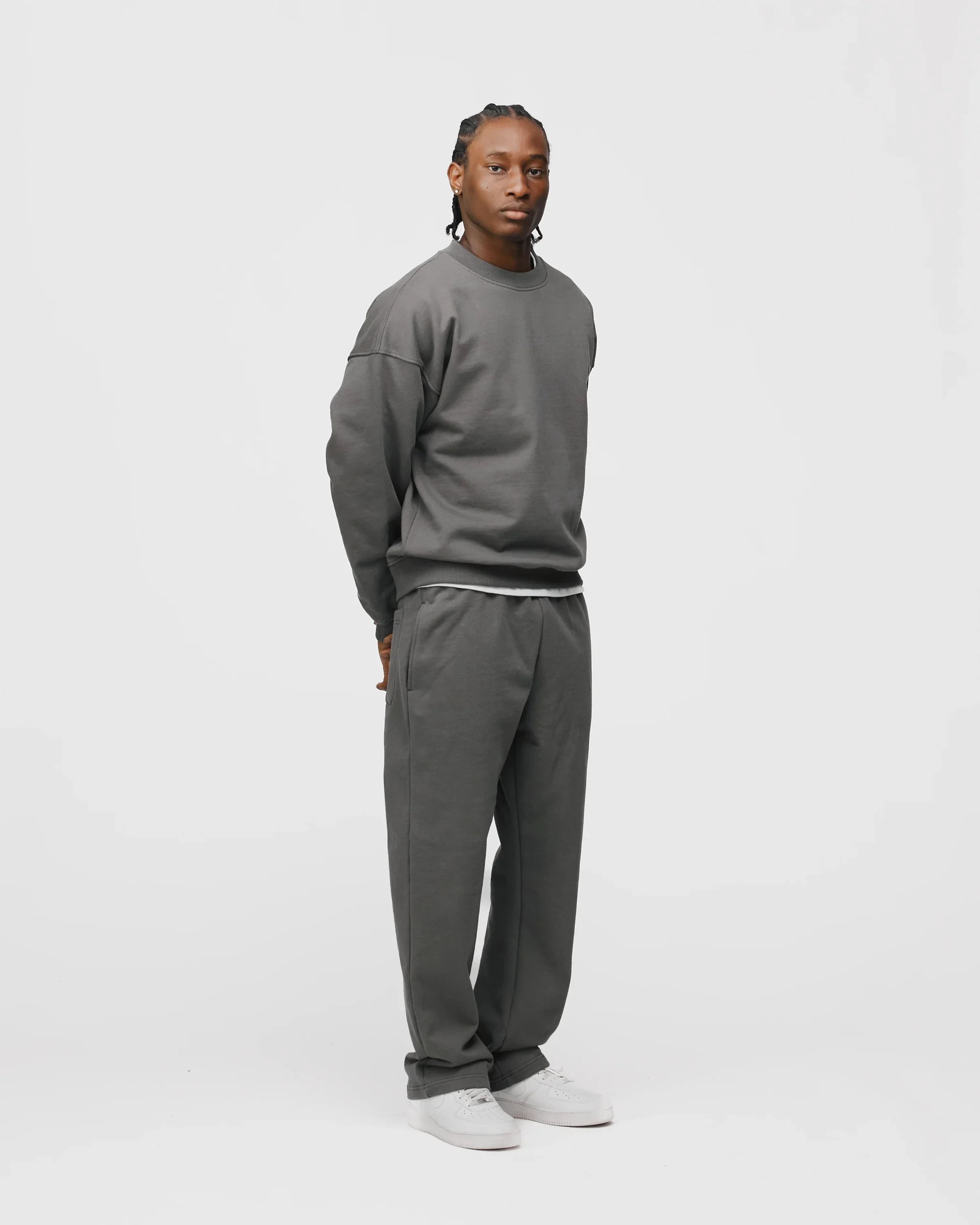 Open Bottom Sweatpants - Charcoal