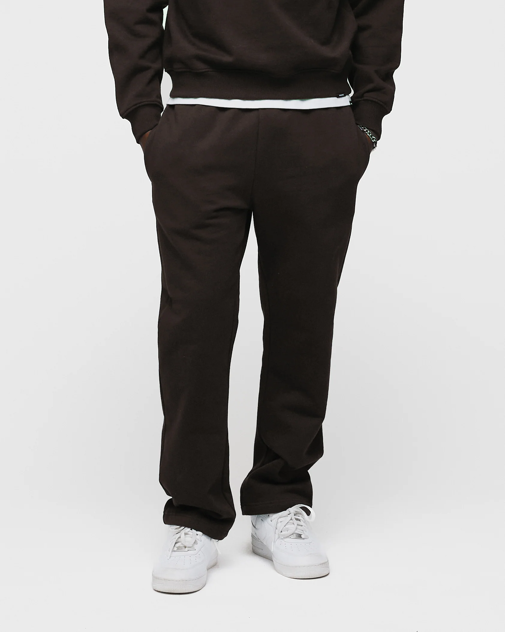 Open Bottom Sweatpants - Espresso