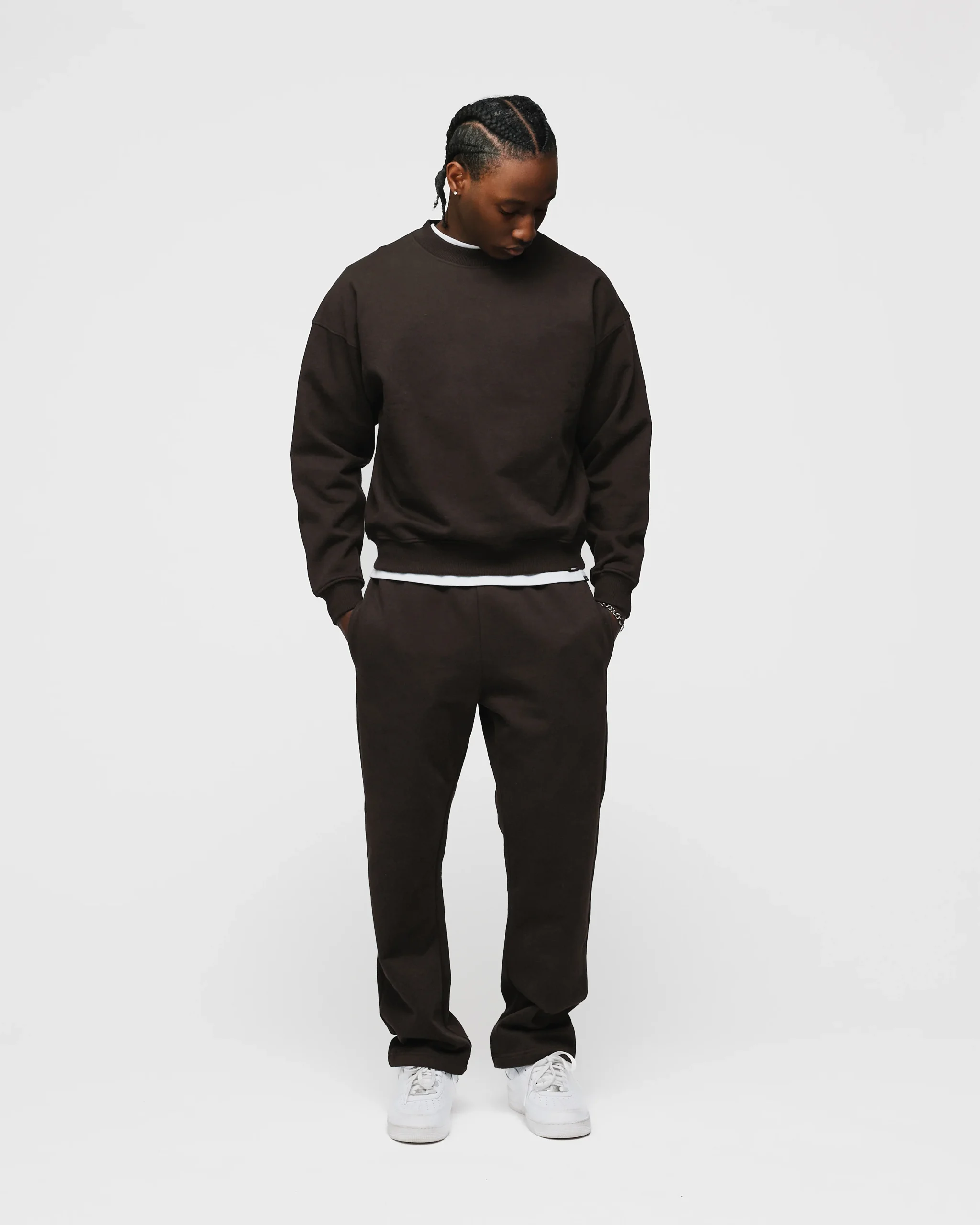 Open Bottom Sweatpants - Espresso