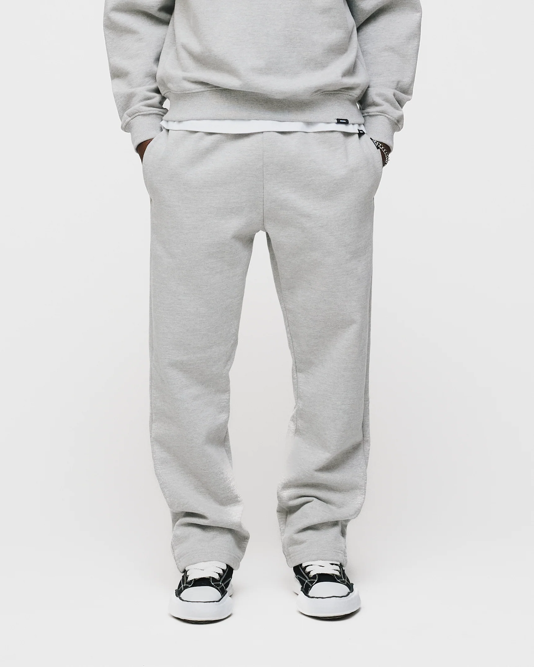 Open Bottom Sweatpants - Grey