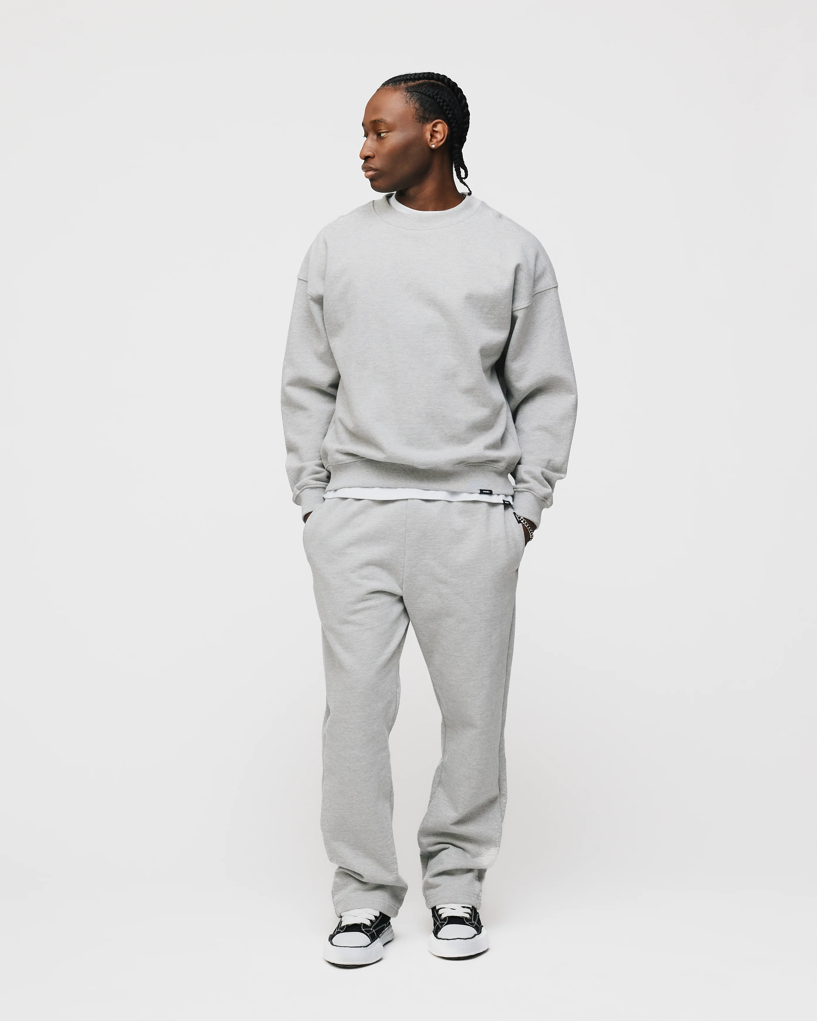 Open Bottom Sweatpants - Grey