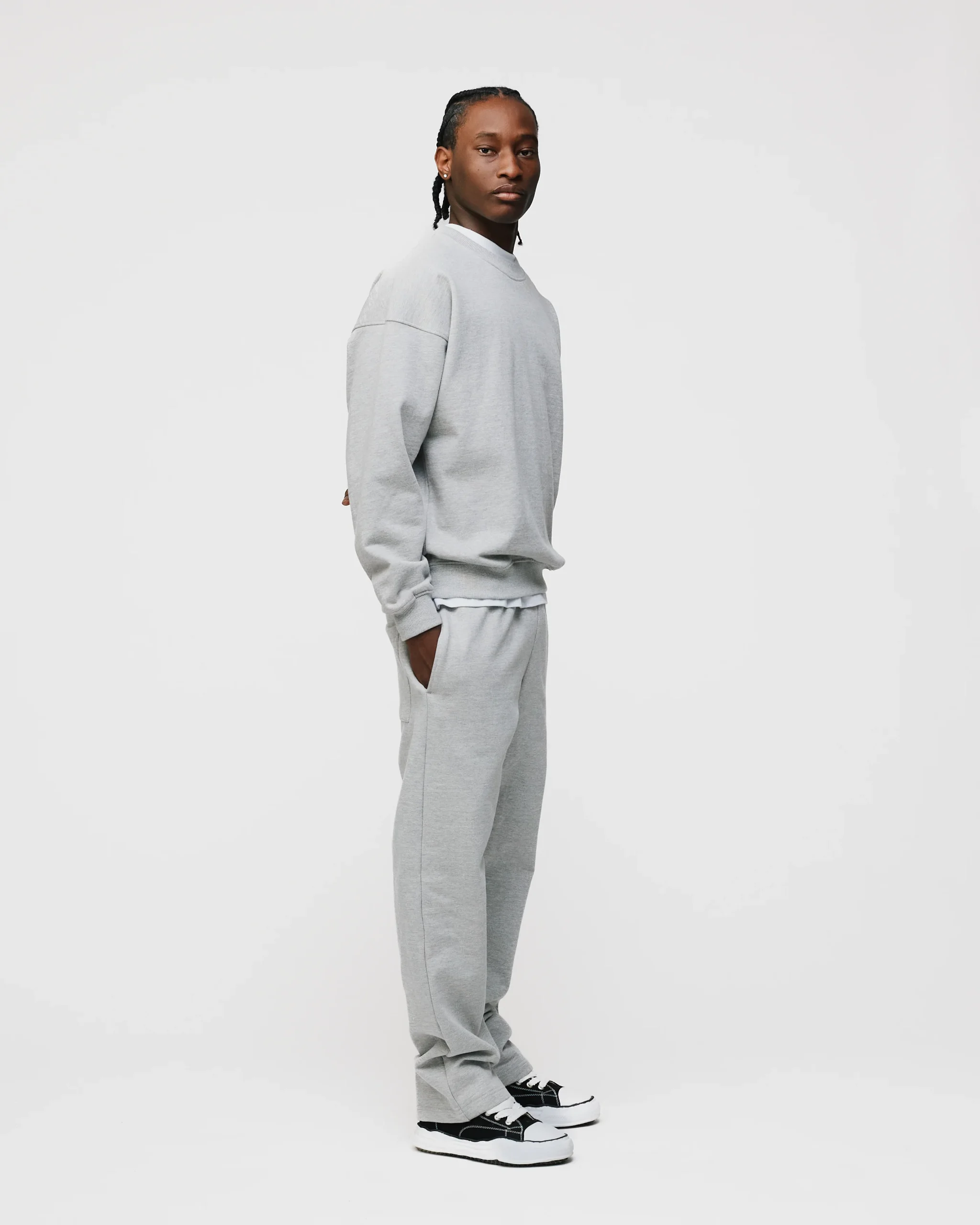 Open Bottom Sweatpants - Grey