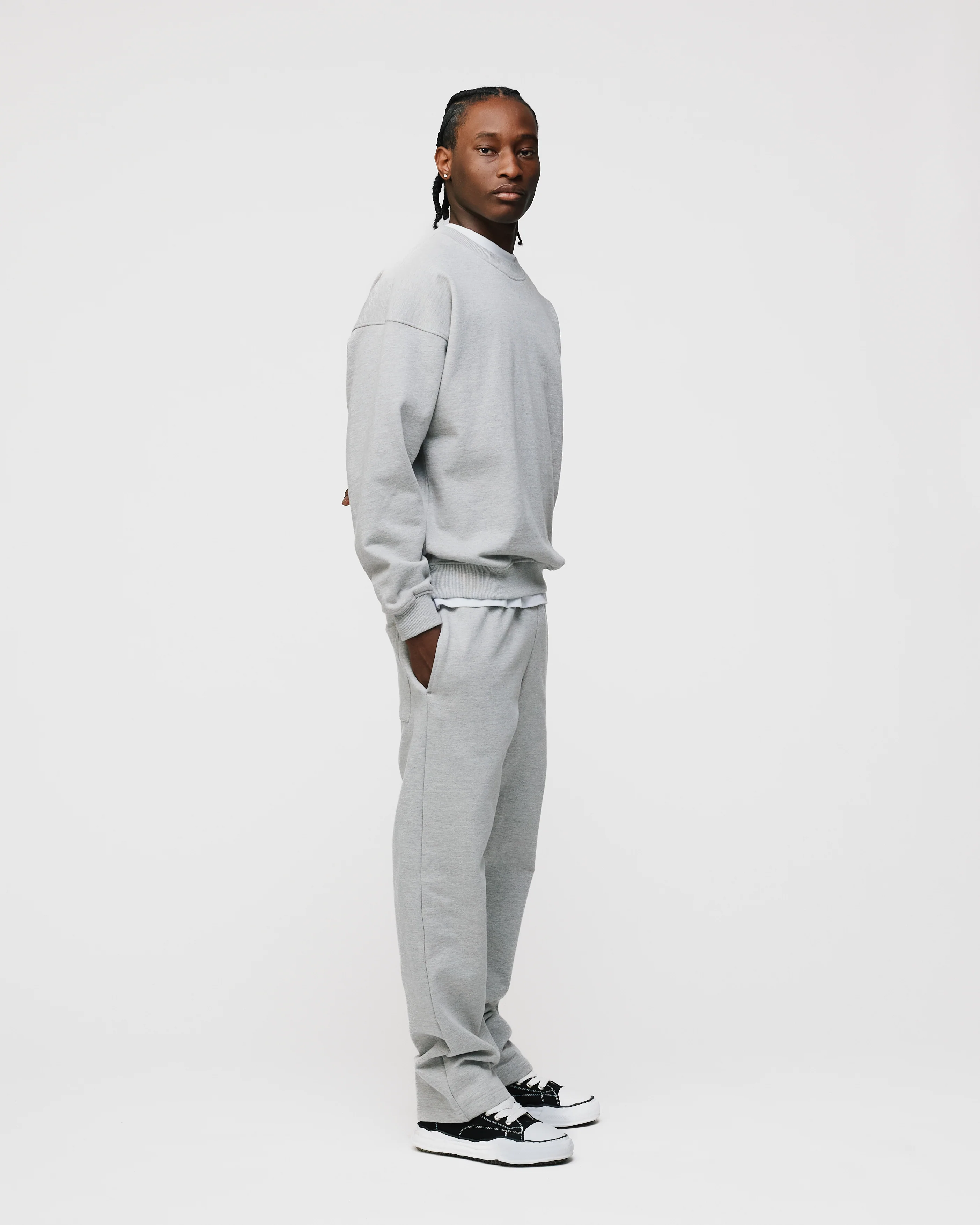 Open Bottom Sweatpants - Grey