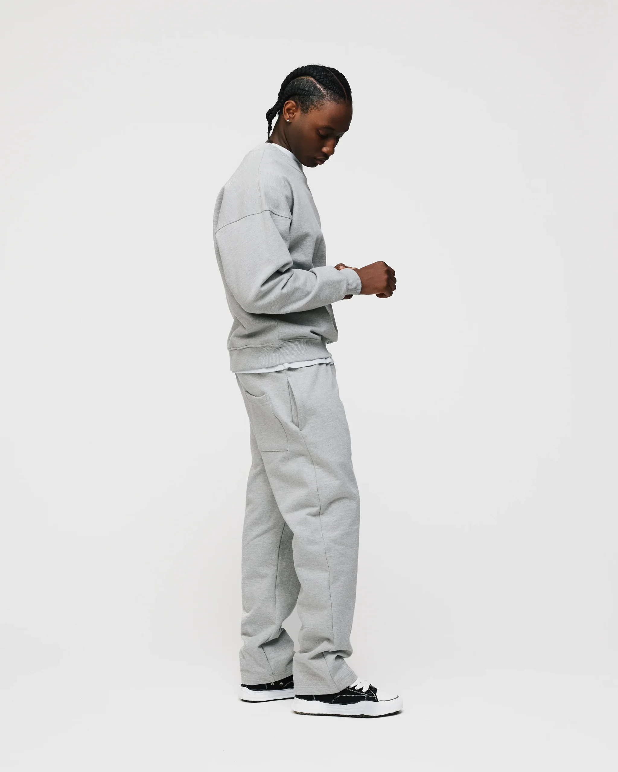 Open Bottom Sweatpants - Grey