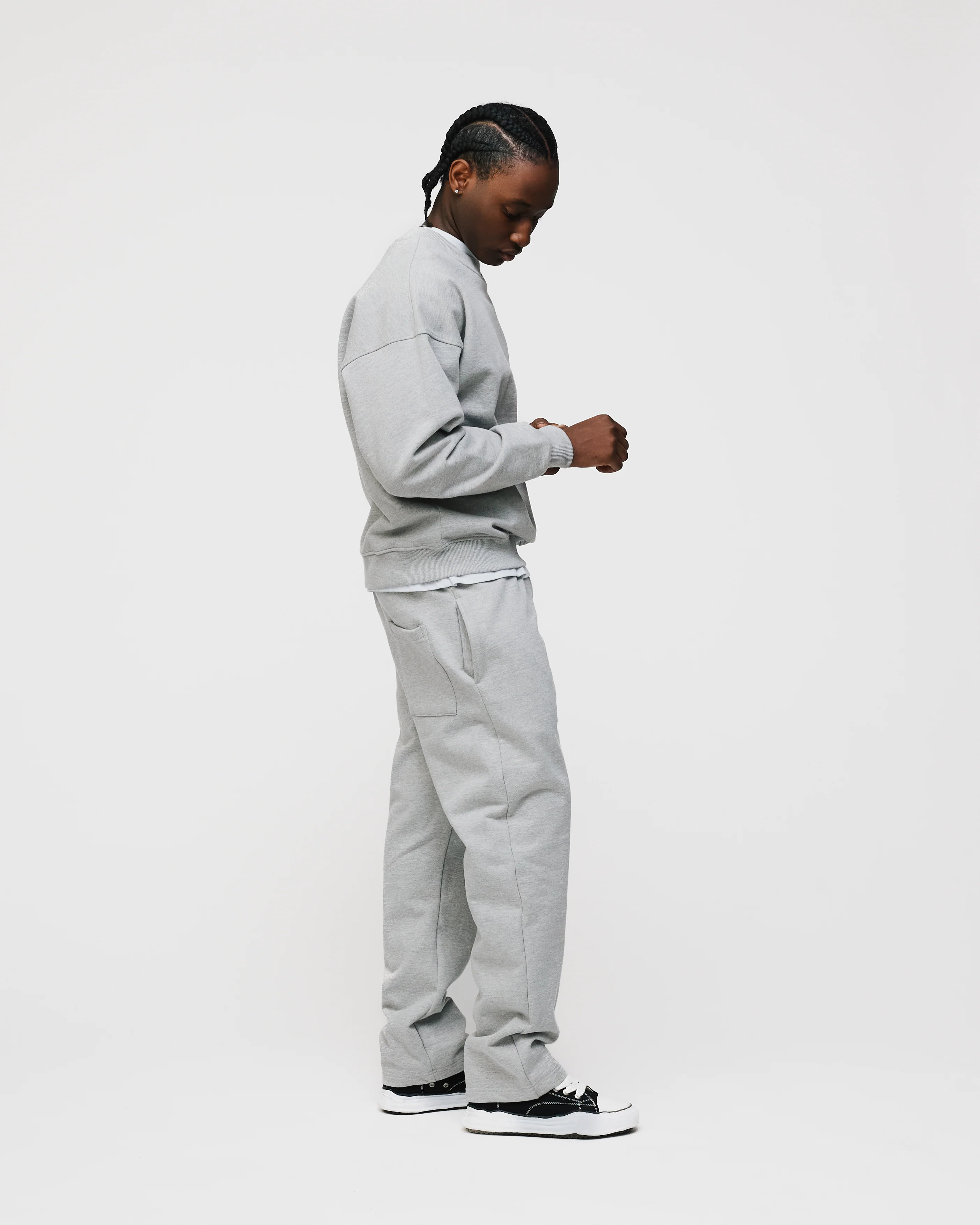 Open Bottom Sweatpants - Grey