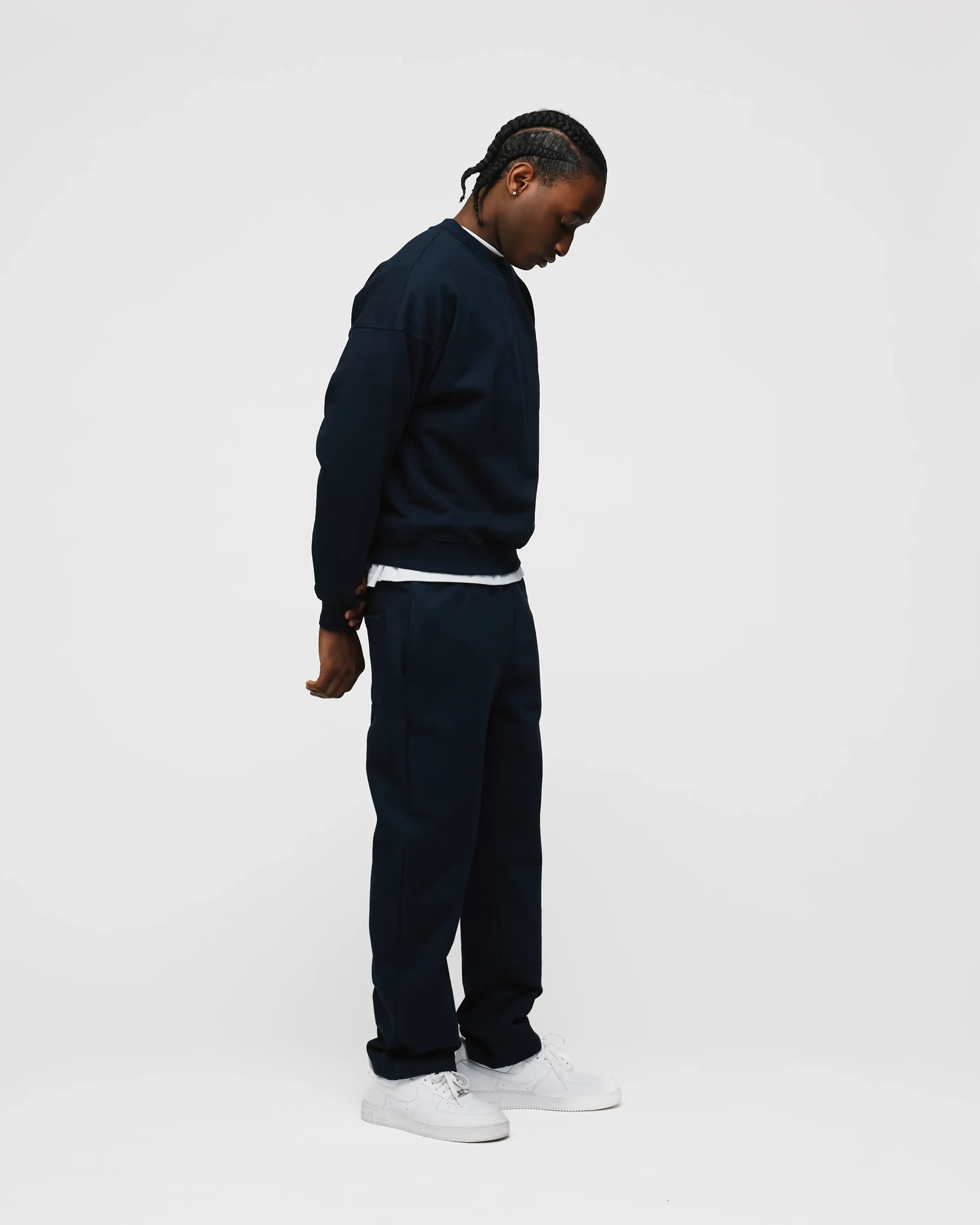 Open Bottom Sweatpants - Navy