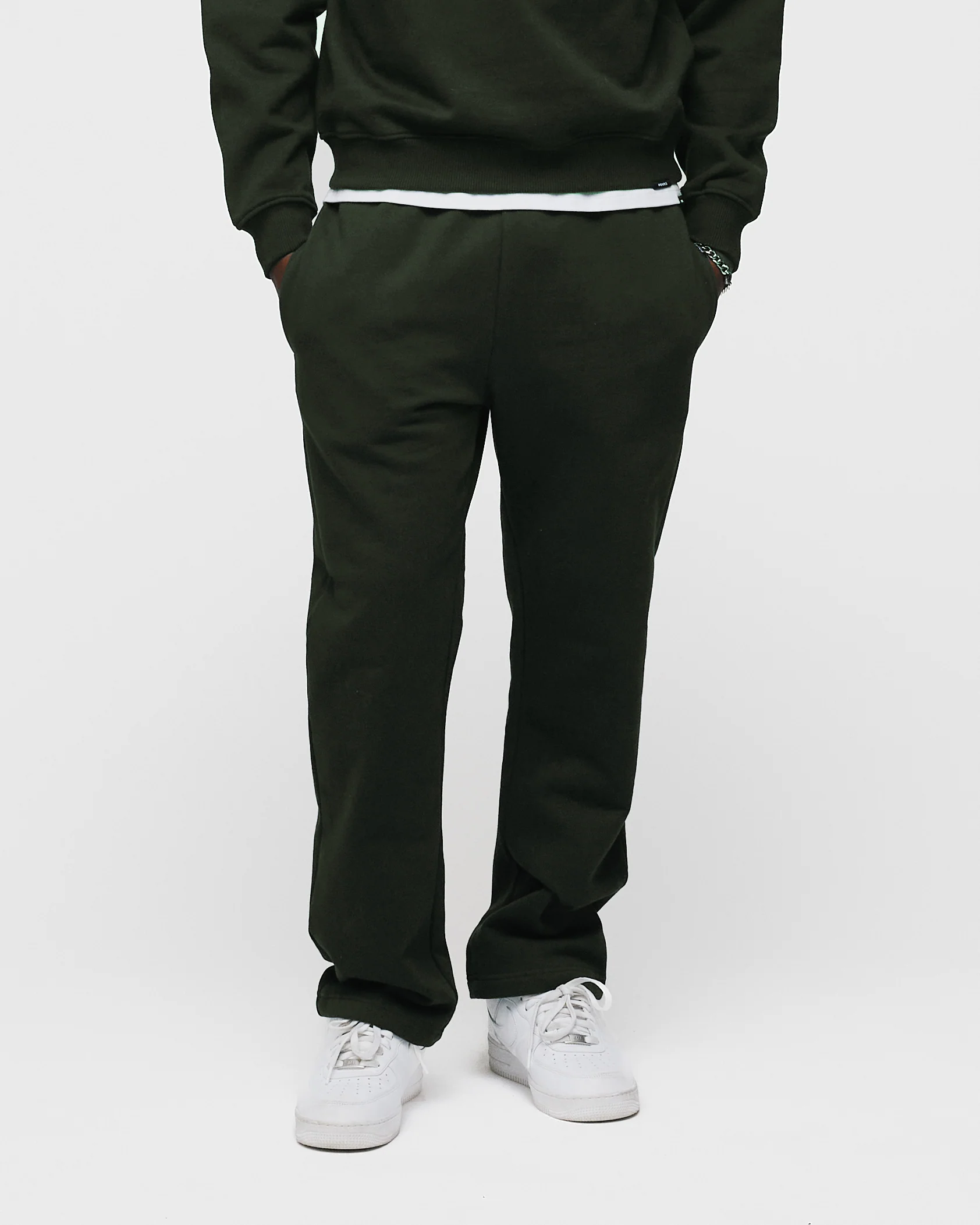 Open Bottom Sweatpants - Olive