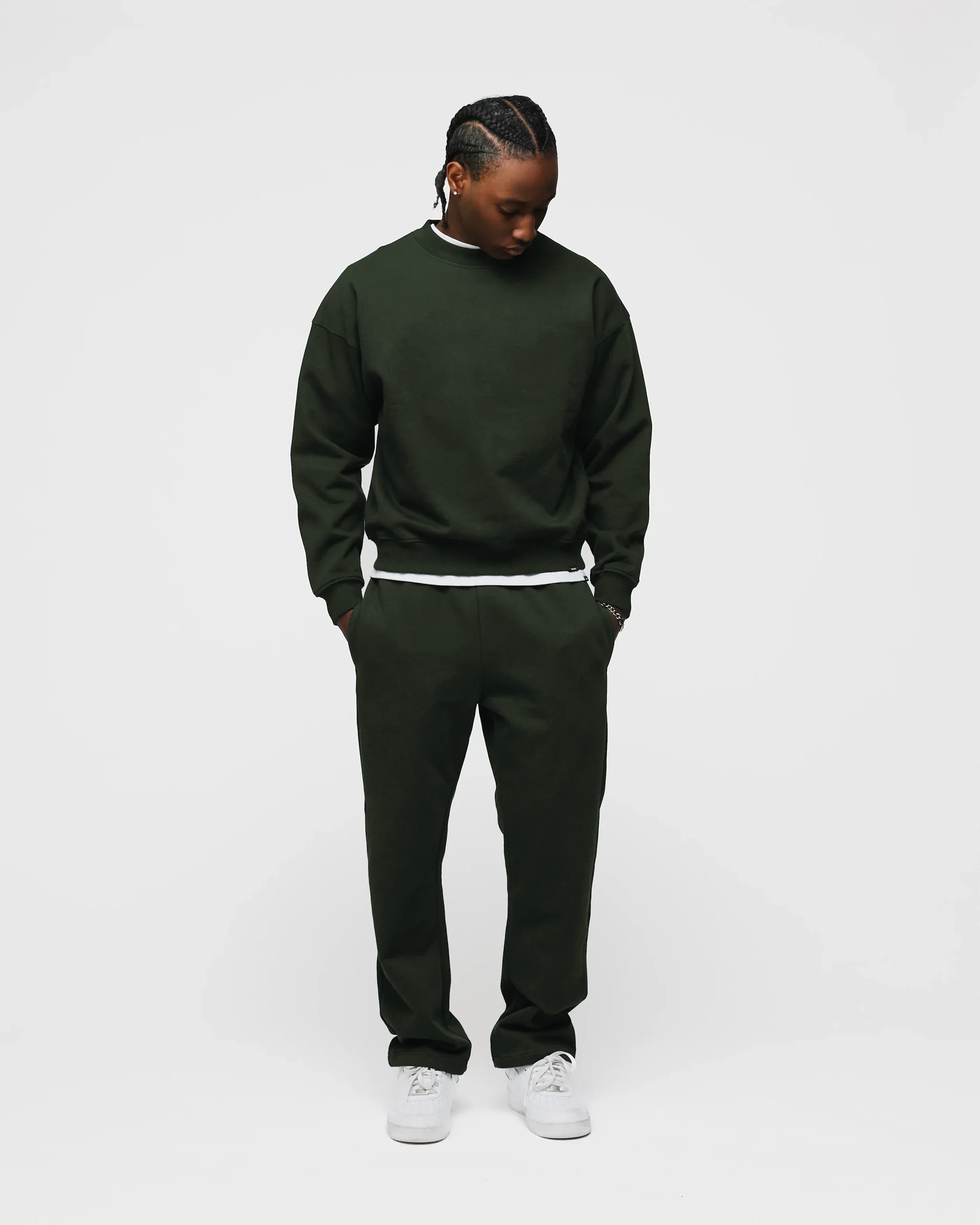 Open Bottom Sweatpants - Olive