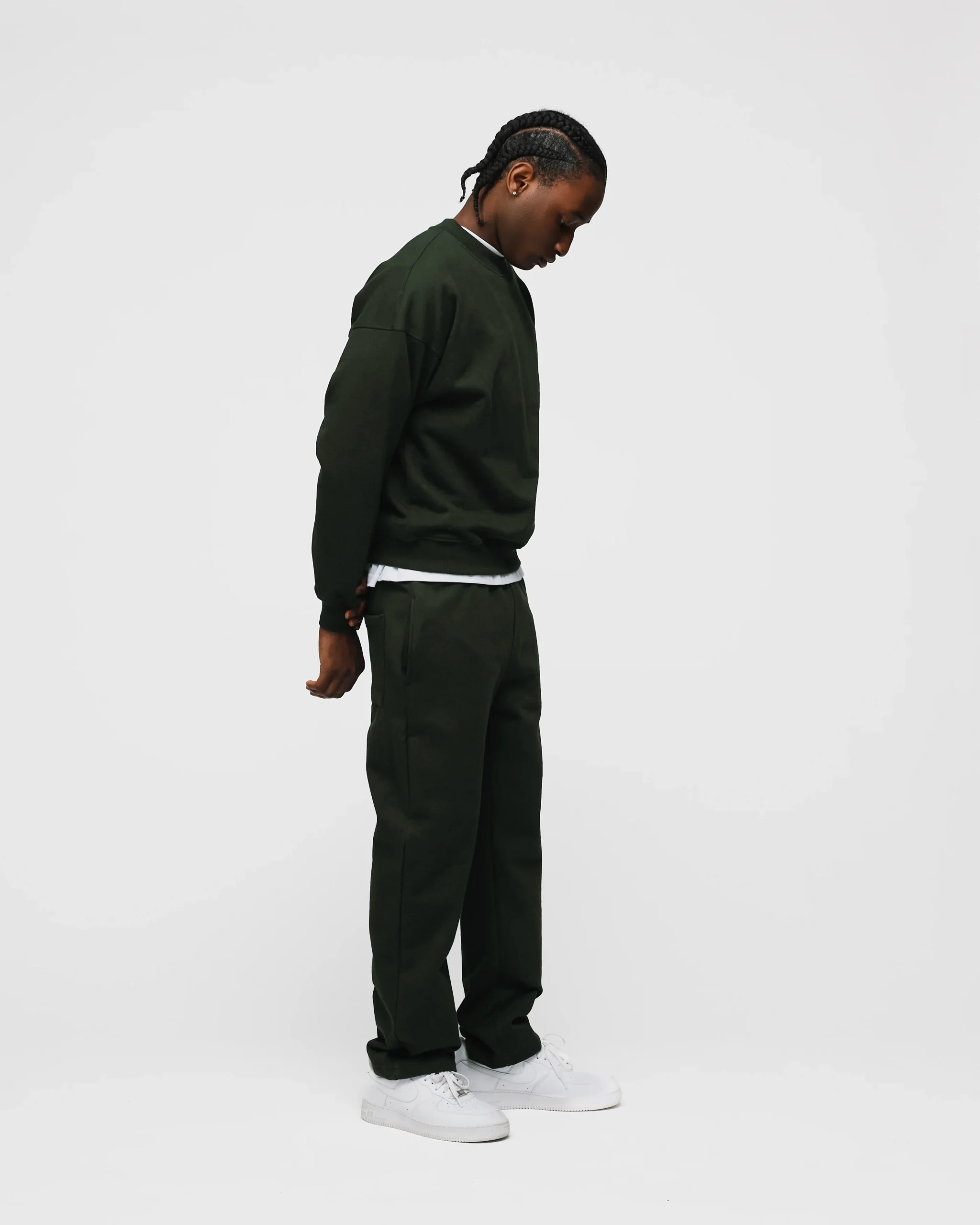 Open Bottom Sweatpants - Olive