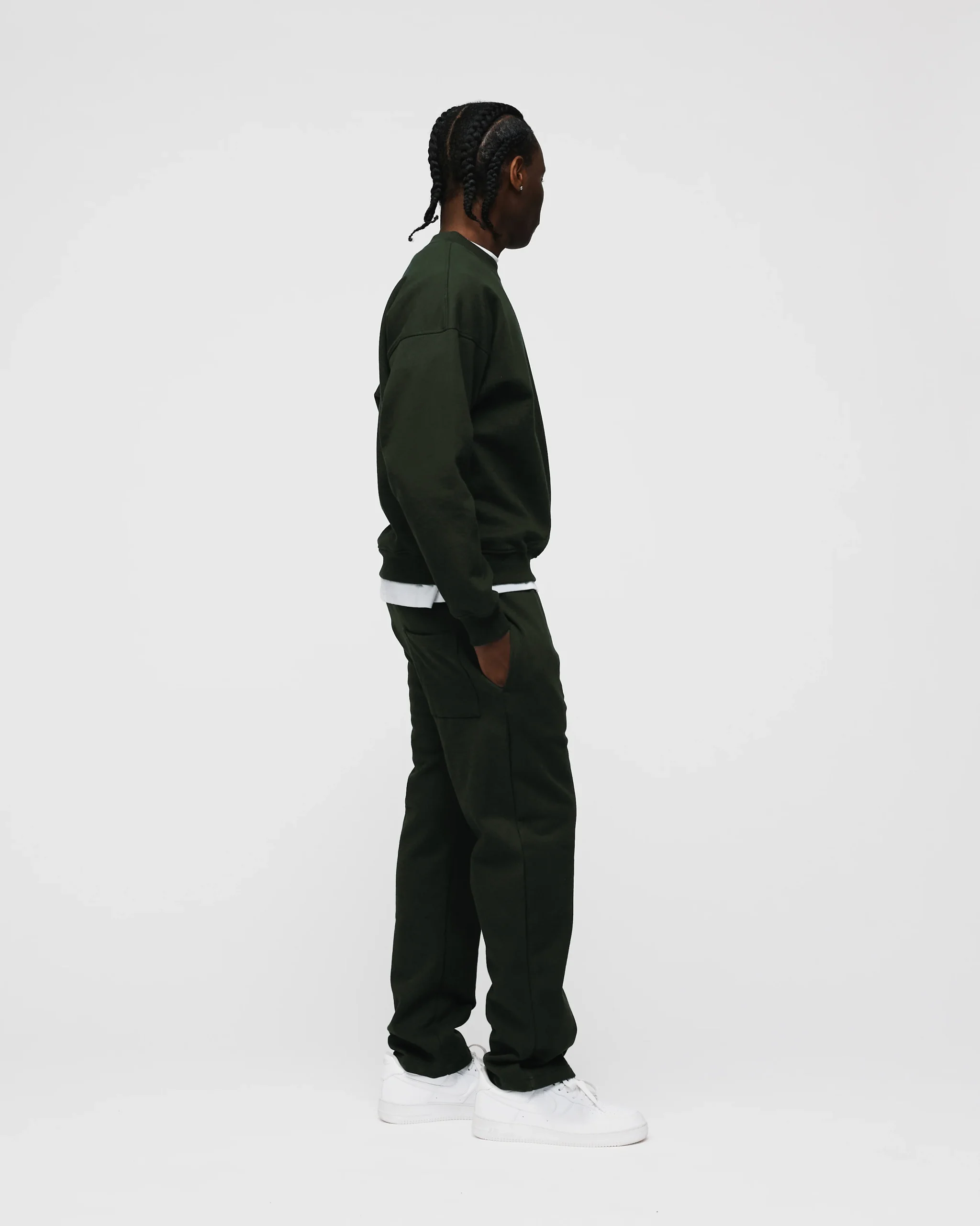 Open Bottom Sweatpants - Olive