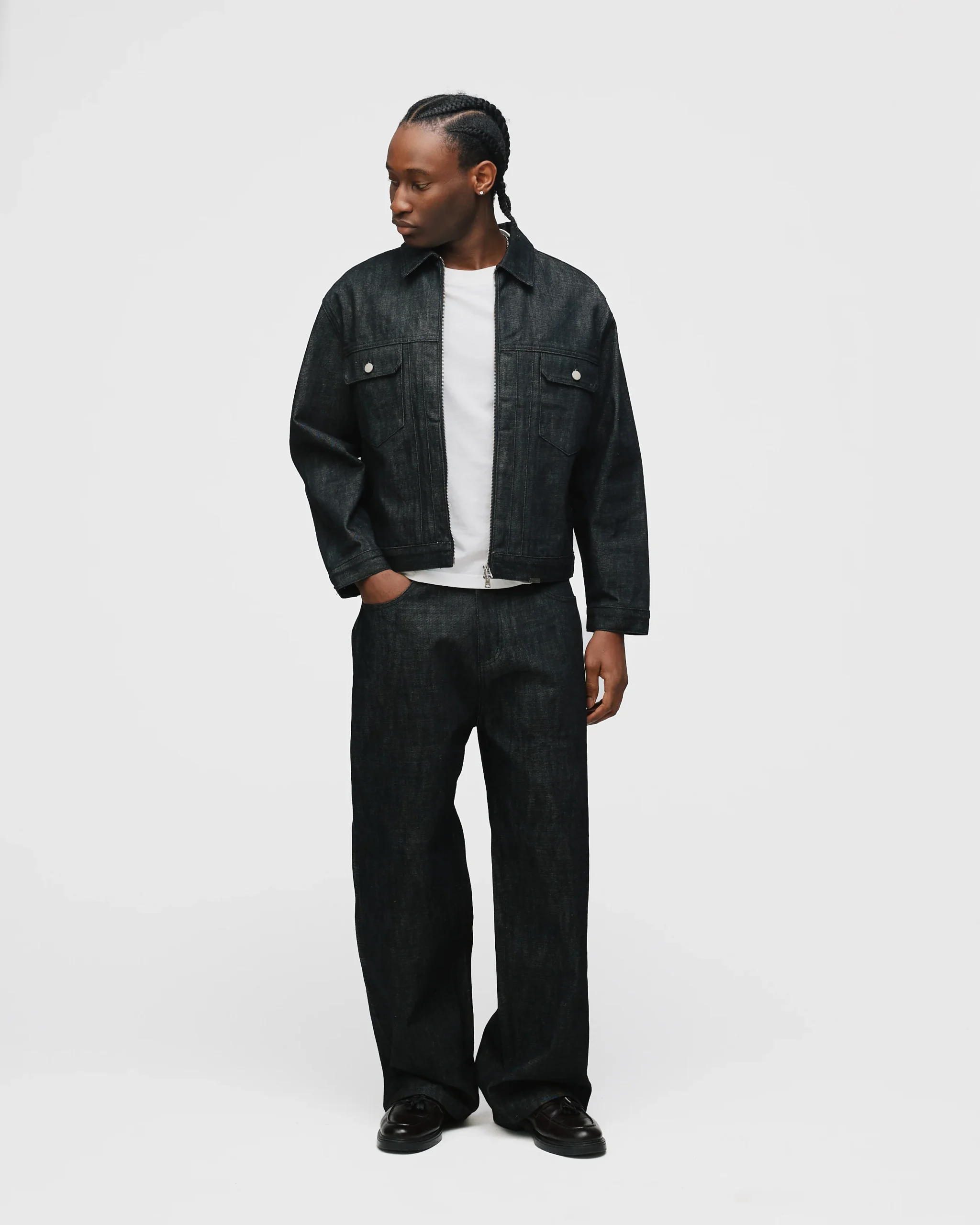 Raw Denim Jacket - Black