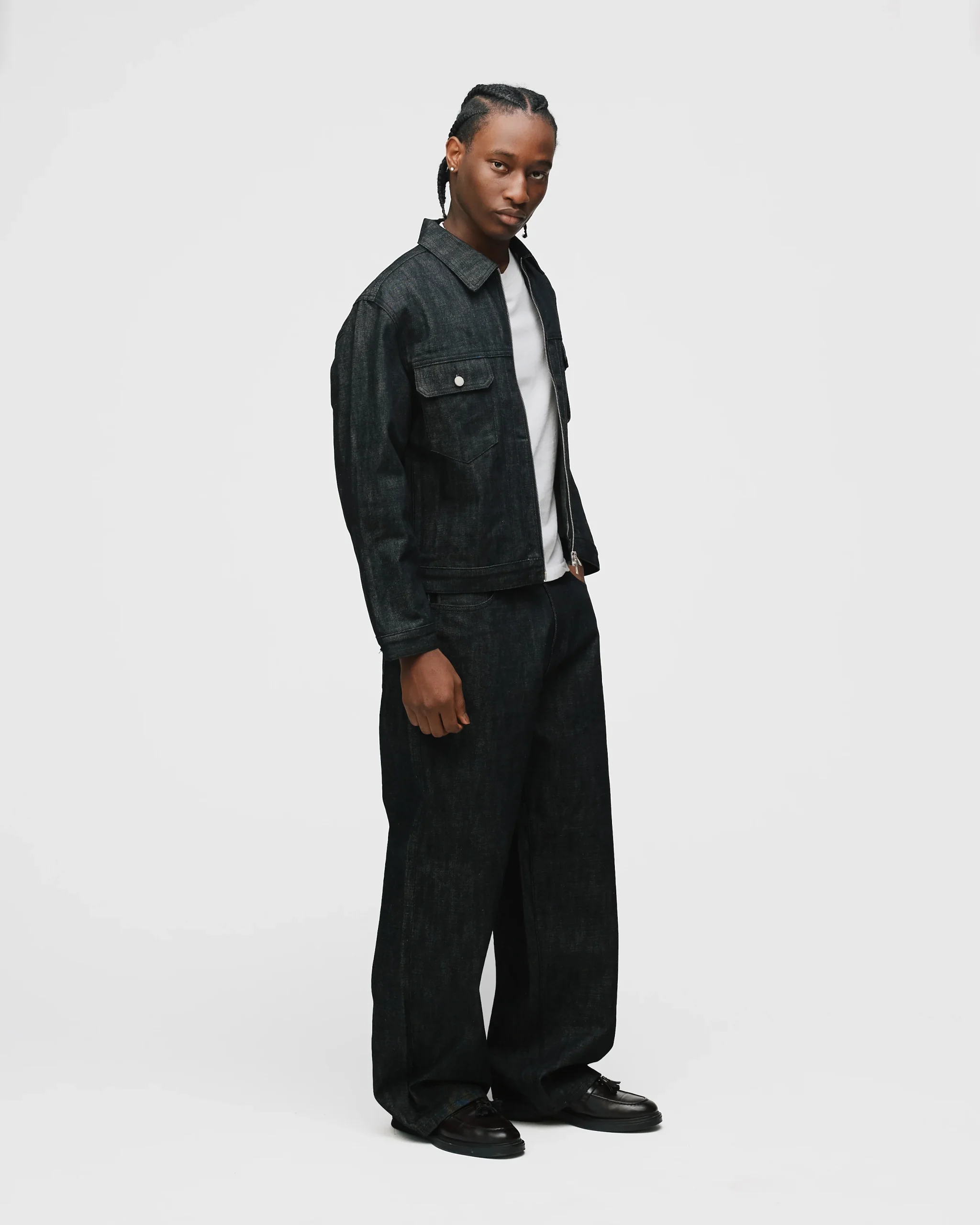 Raw Denim Jacket - Black