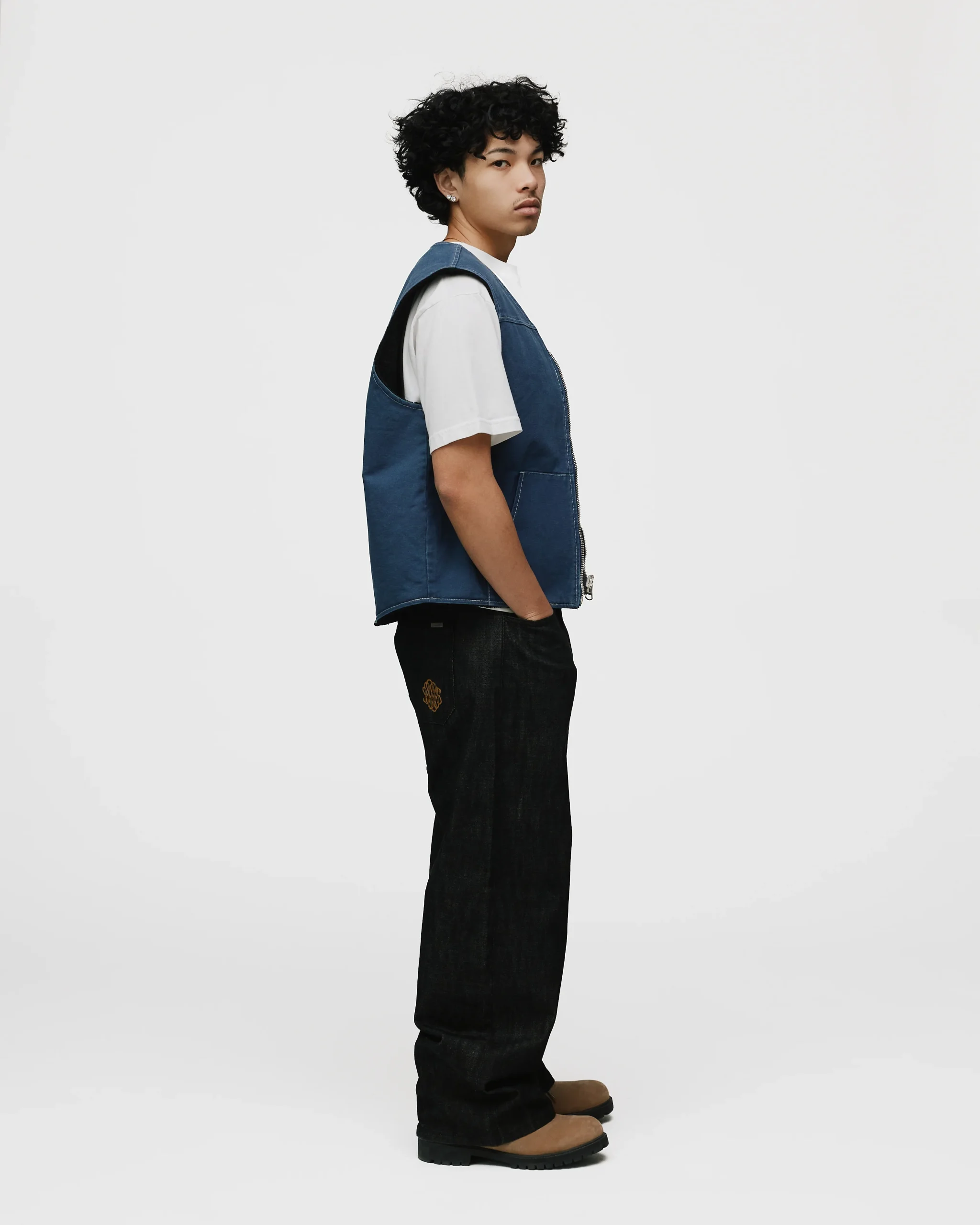 Reversible Workwear Vest - Washed Blue