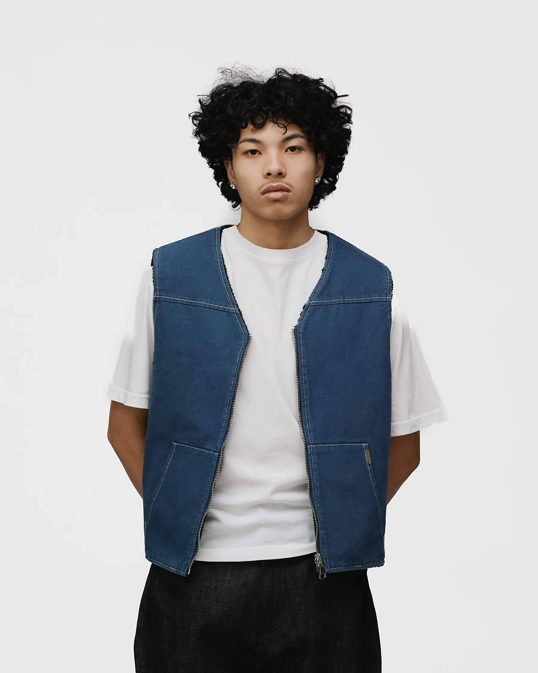 Reversible Workwear Vest - Washed Blue