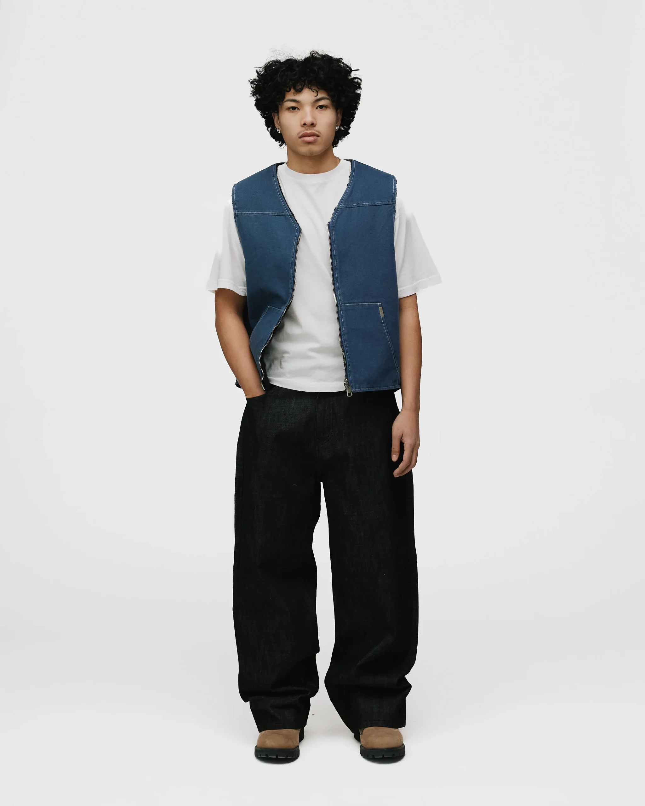 Reversible Workwear Vest - Washed Blue