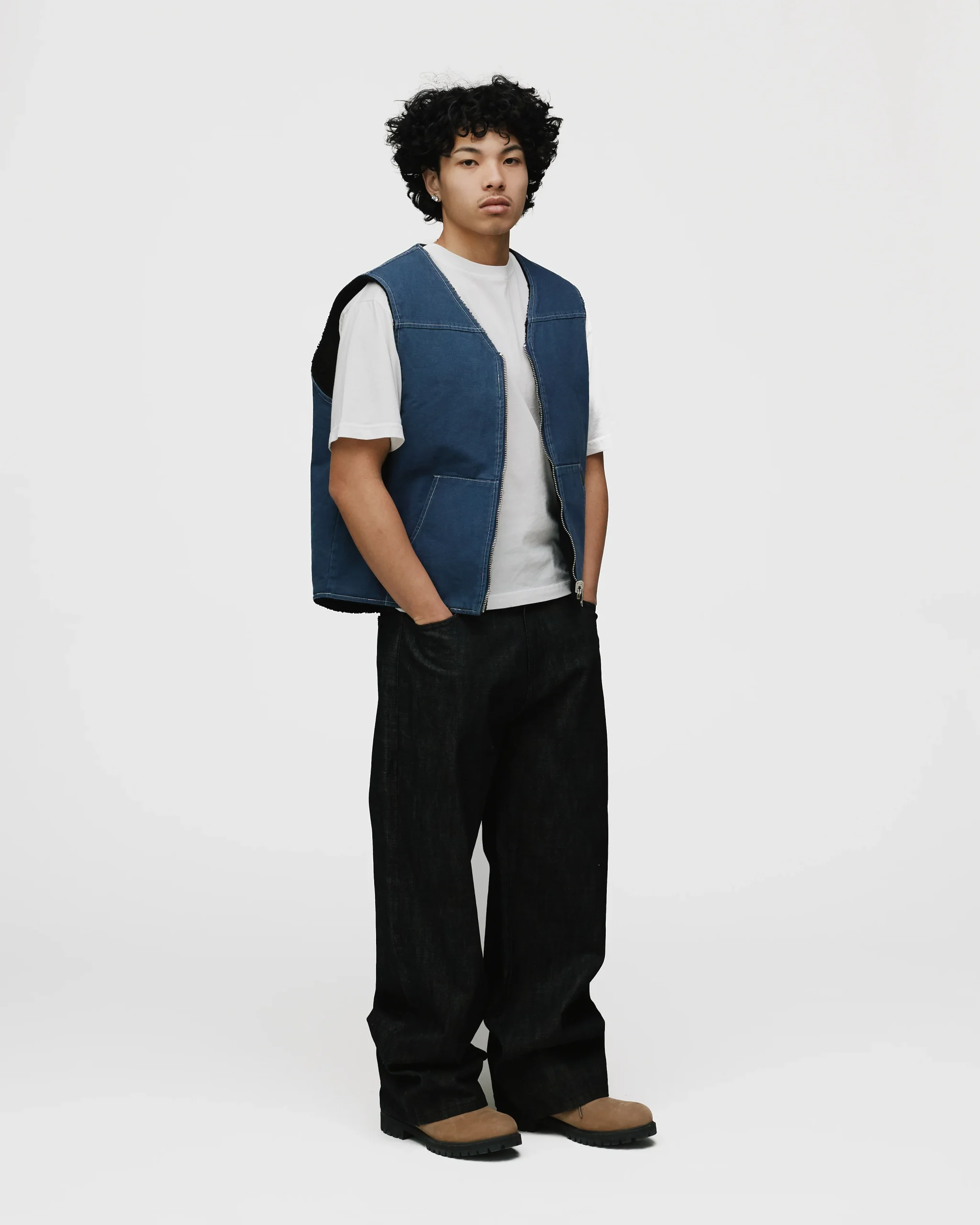 Reversible Workwear Vest - Washed Blue