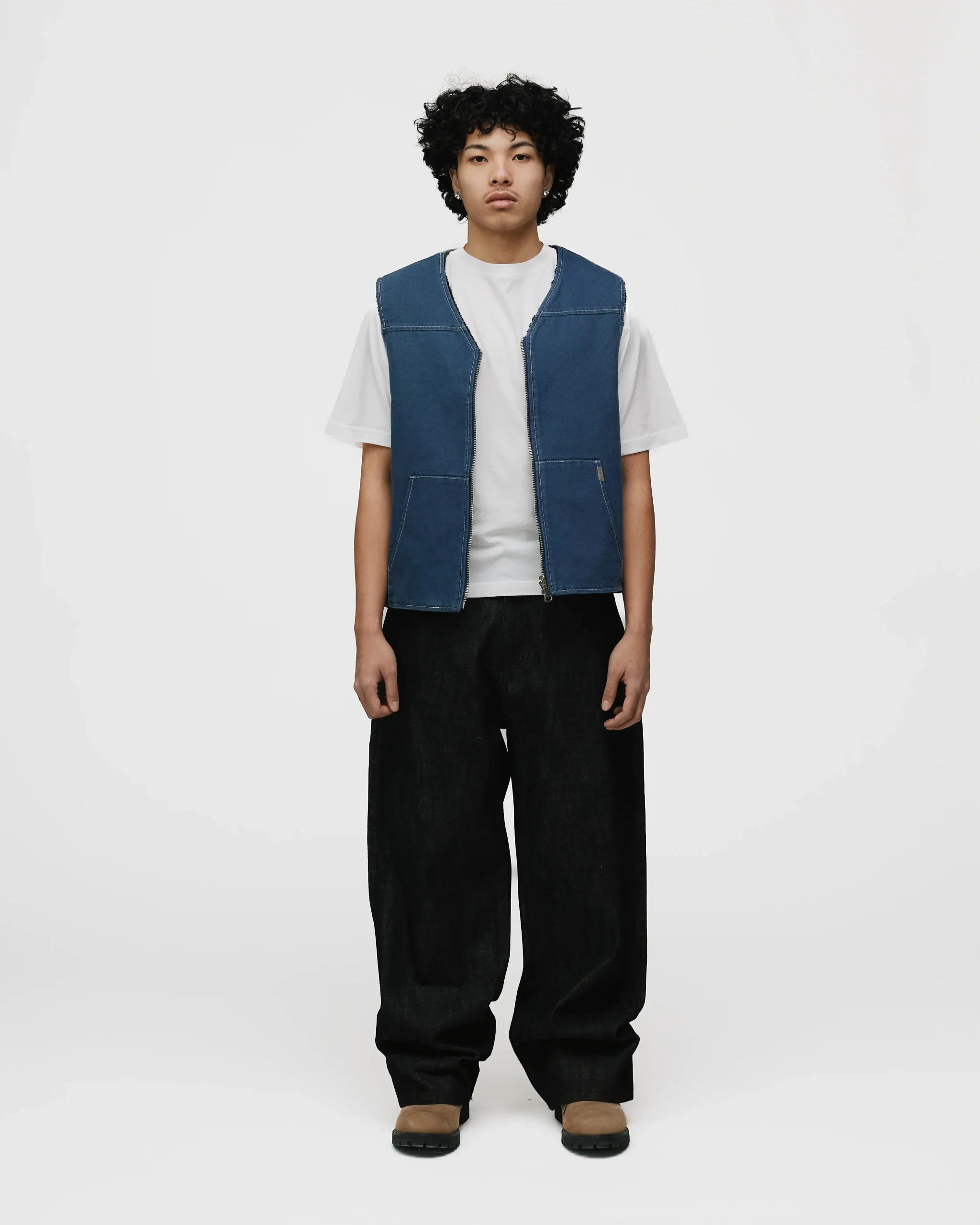 Reversible Workwear Vest - Washed Blue