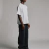 Rhinestone Baggy Denim - Washed Black