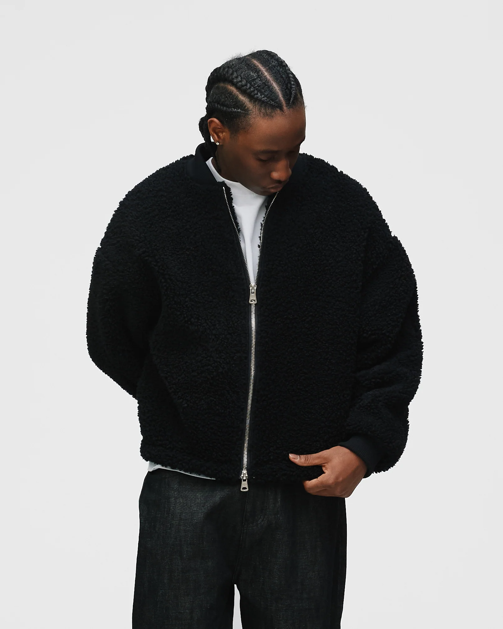 Sherpa Full Zip - Black