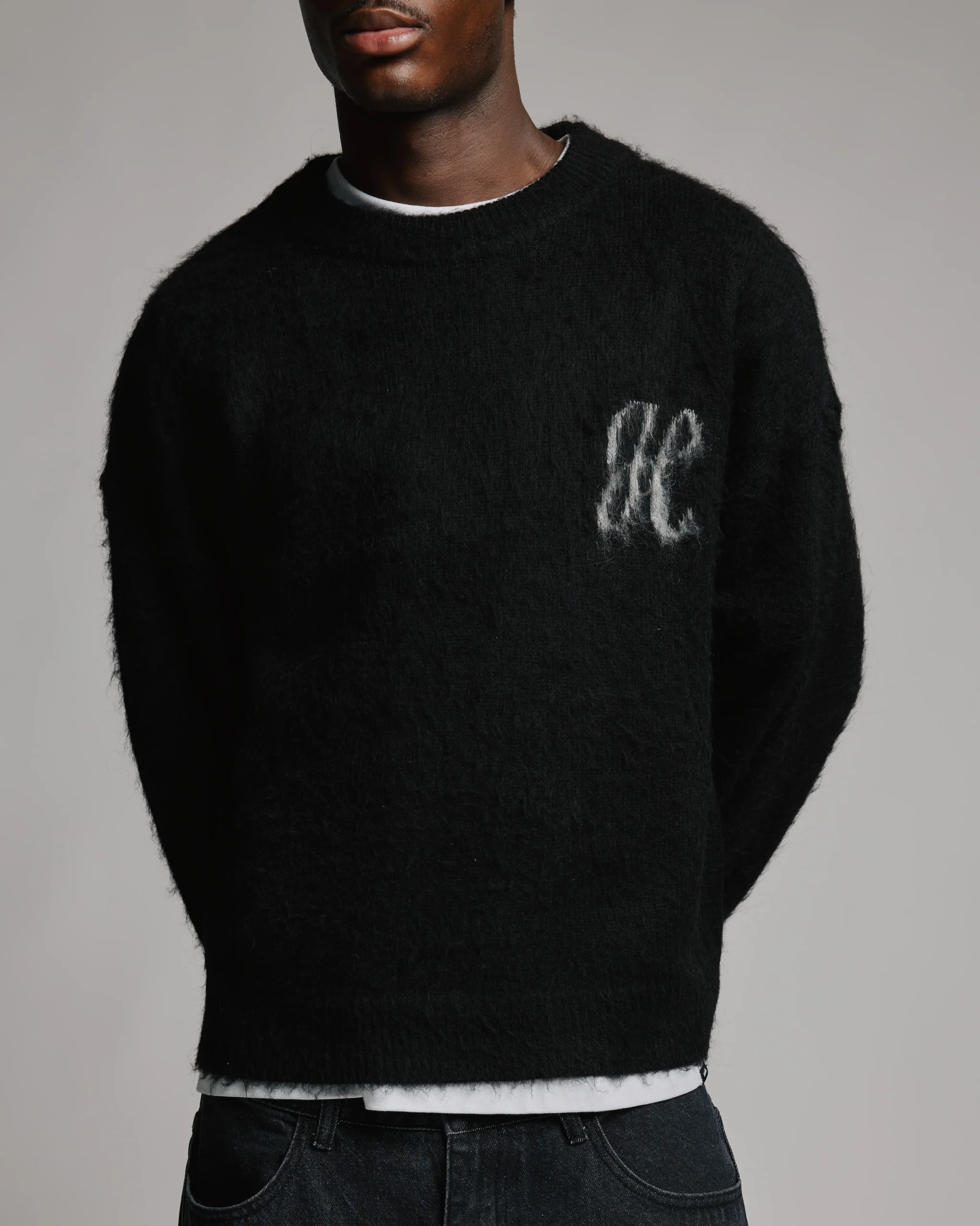 1977-signature-mohair-sweater-black-8.webp Signature Mohair Sweater - Black