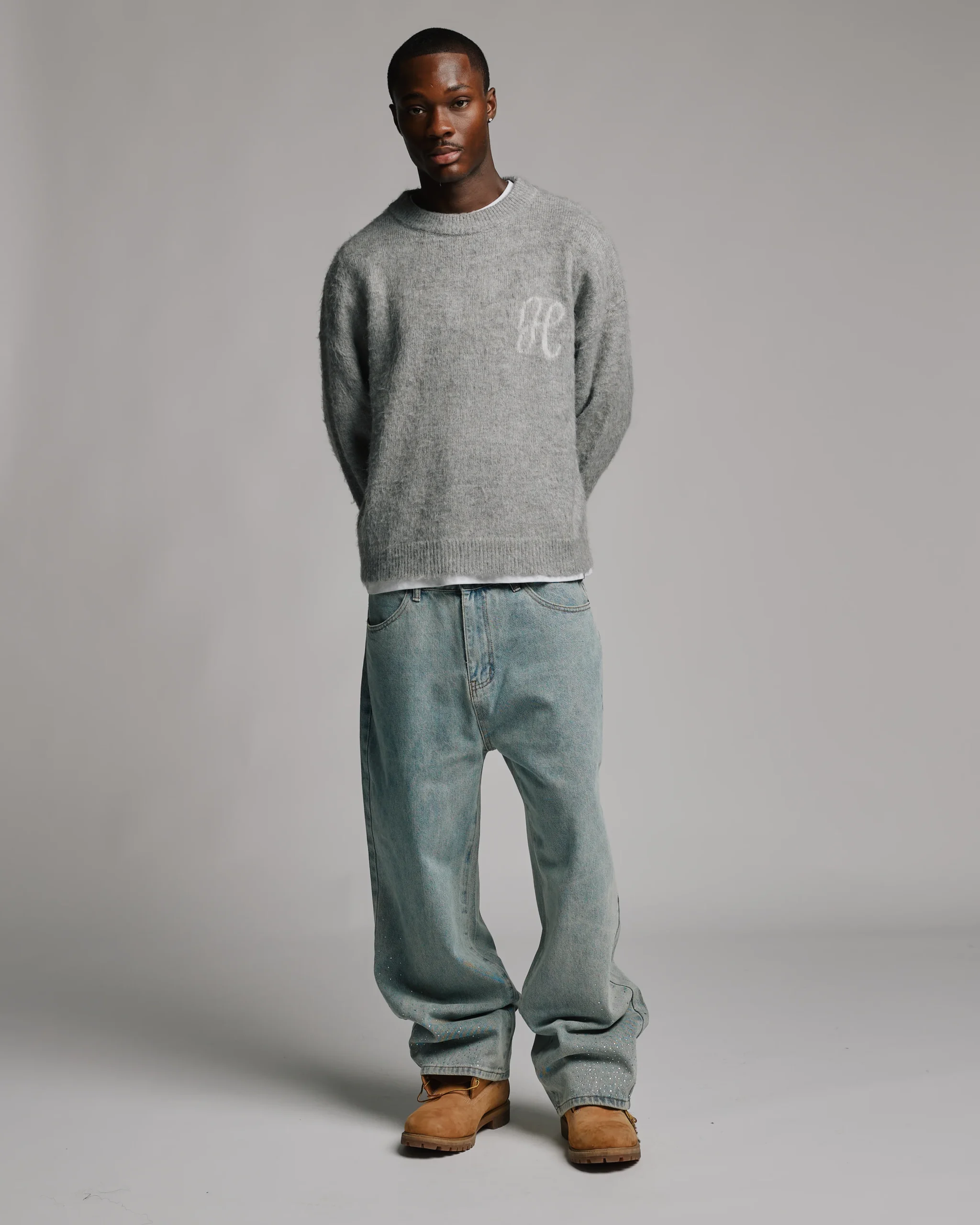 1983-signature-mohair-sweater-grey-5.webp Signature Mohair Sweater - Grey