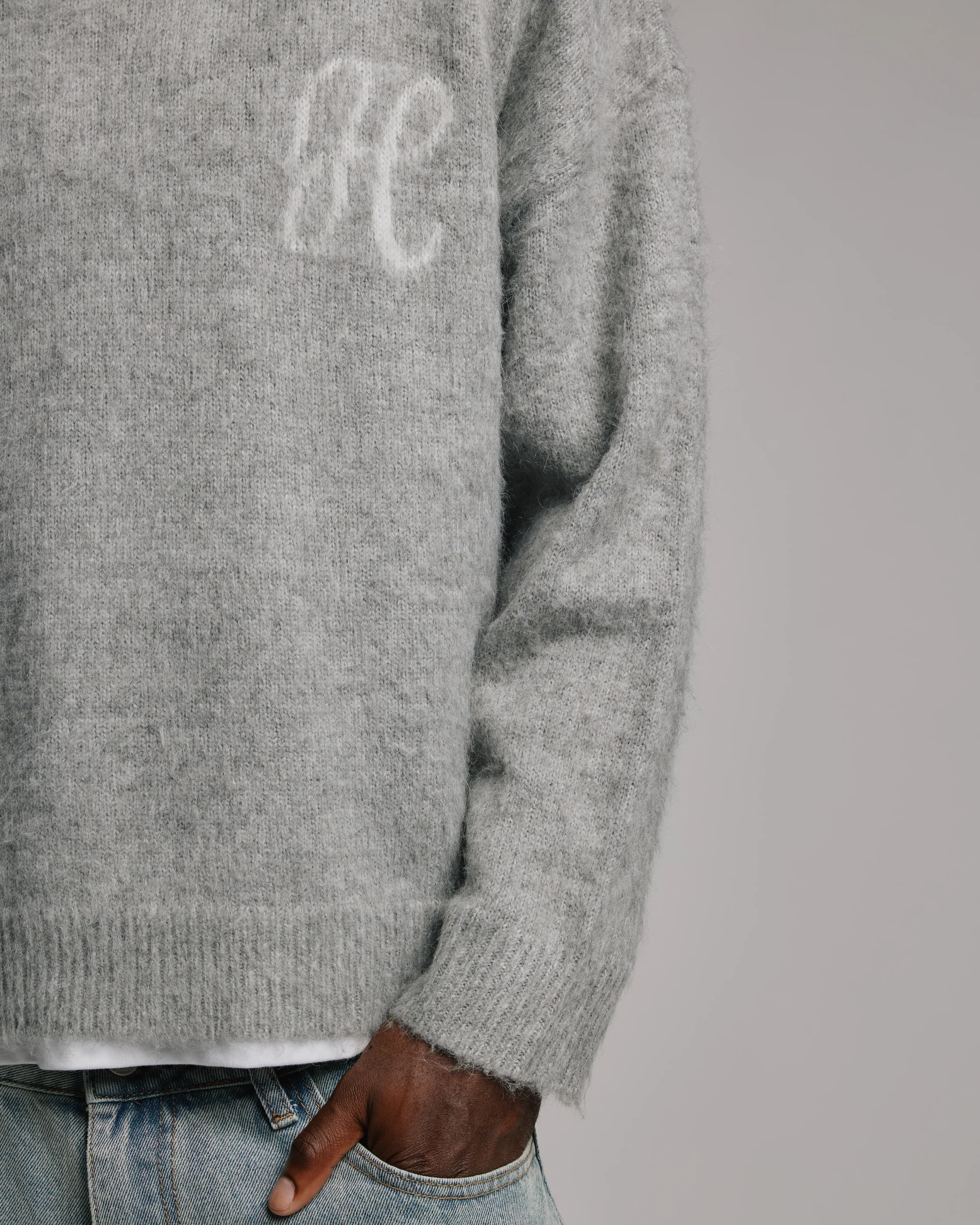1983-signature-mohair-sweater-grey-8.webp Signature Mohair Sweater - Grey