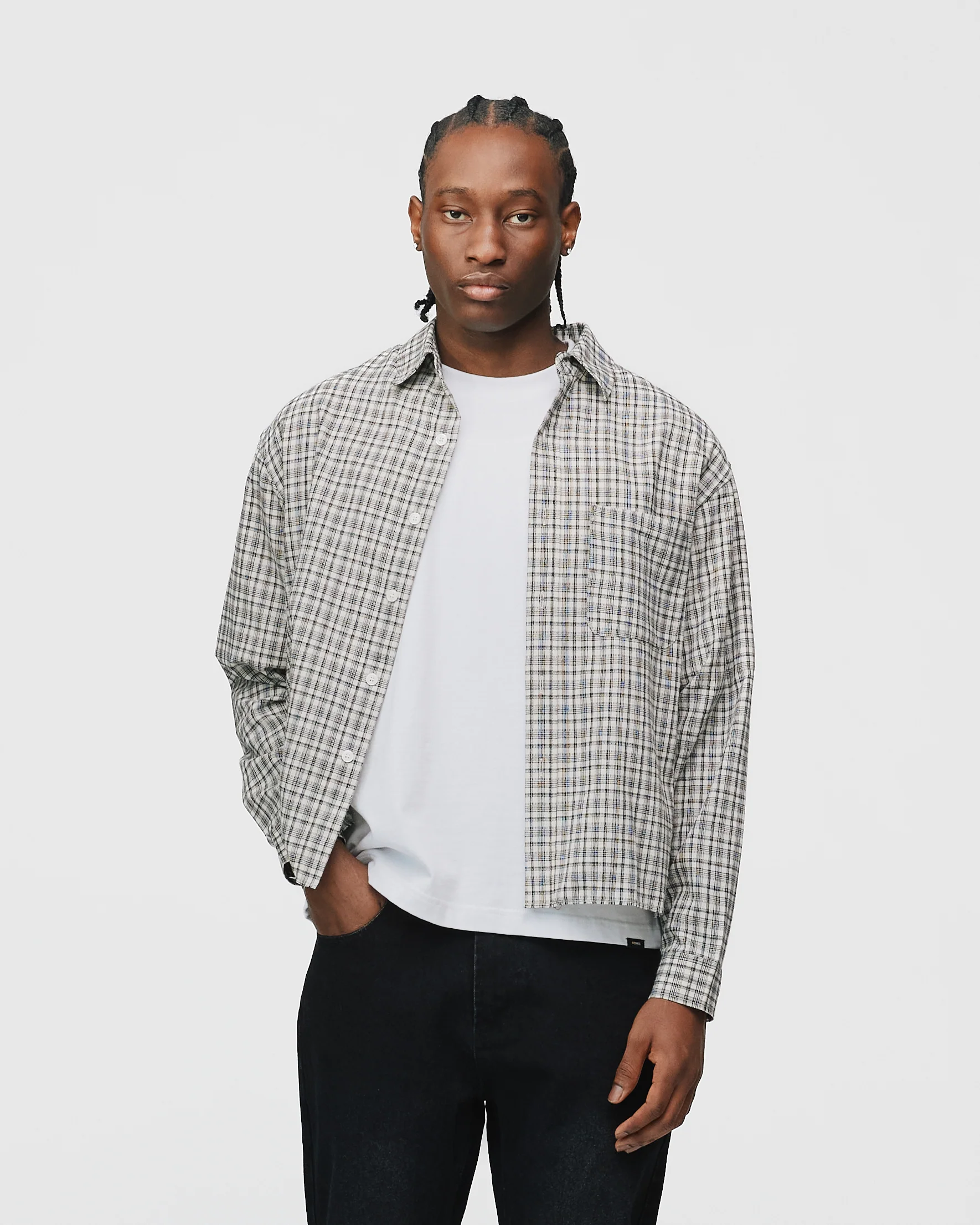 Cropped Flannel - Black