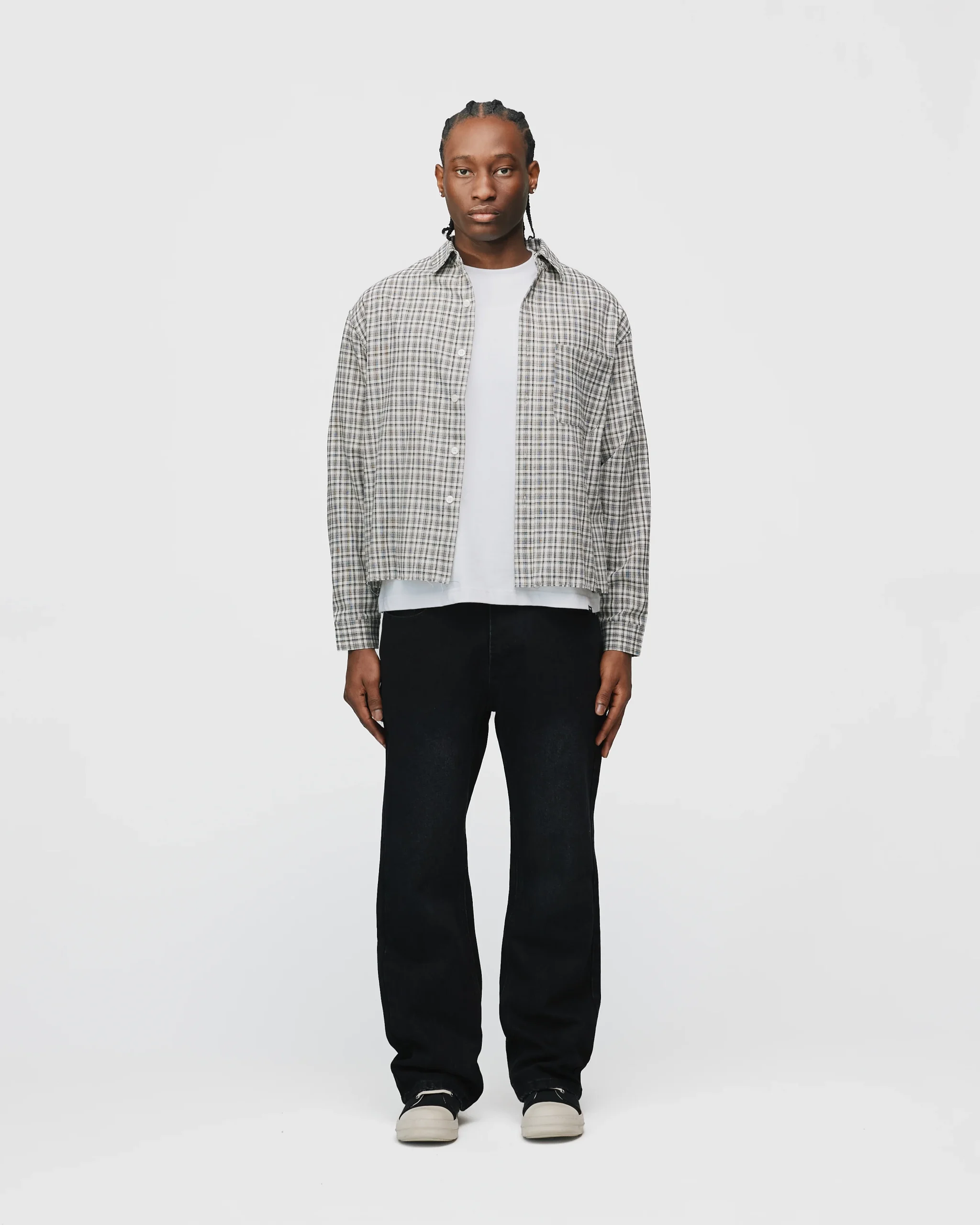 Cropped Flannel - Black