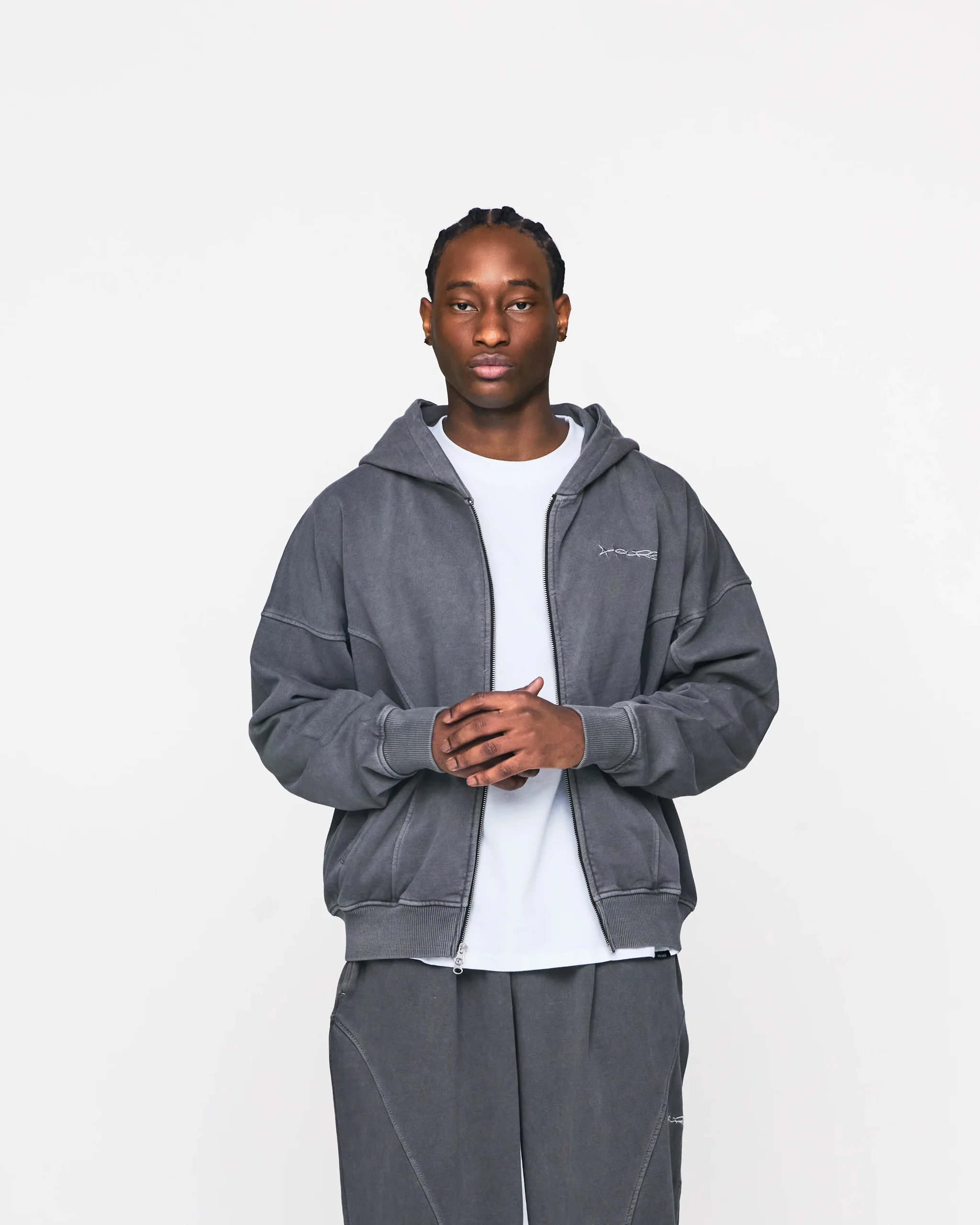 Signature Zip Hoodie - Vintage Grey