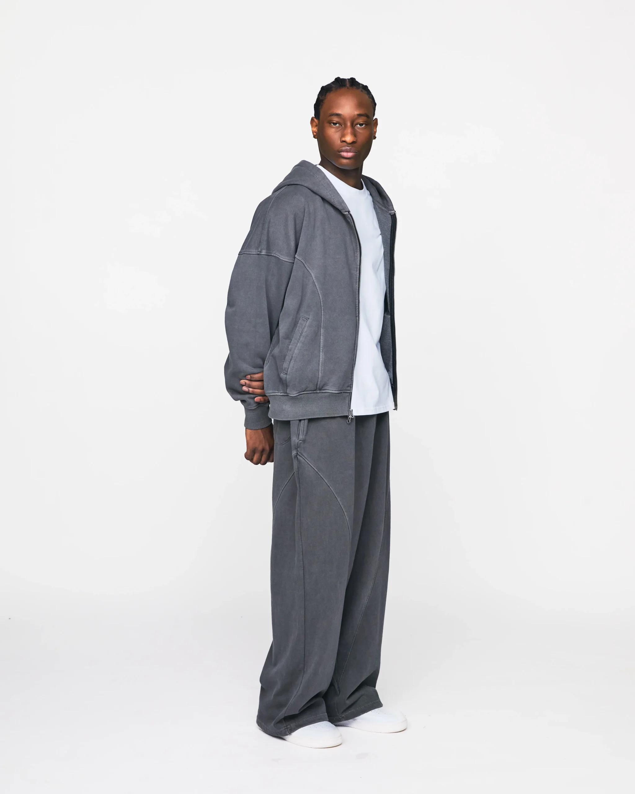 Signature Zip Hoodie - Vintage Grey