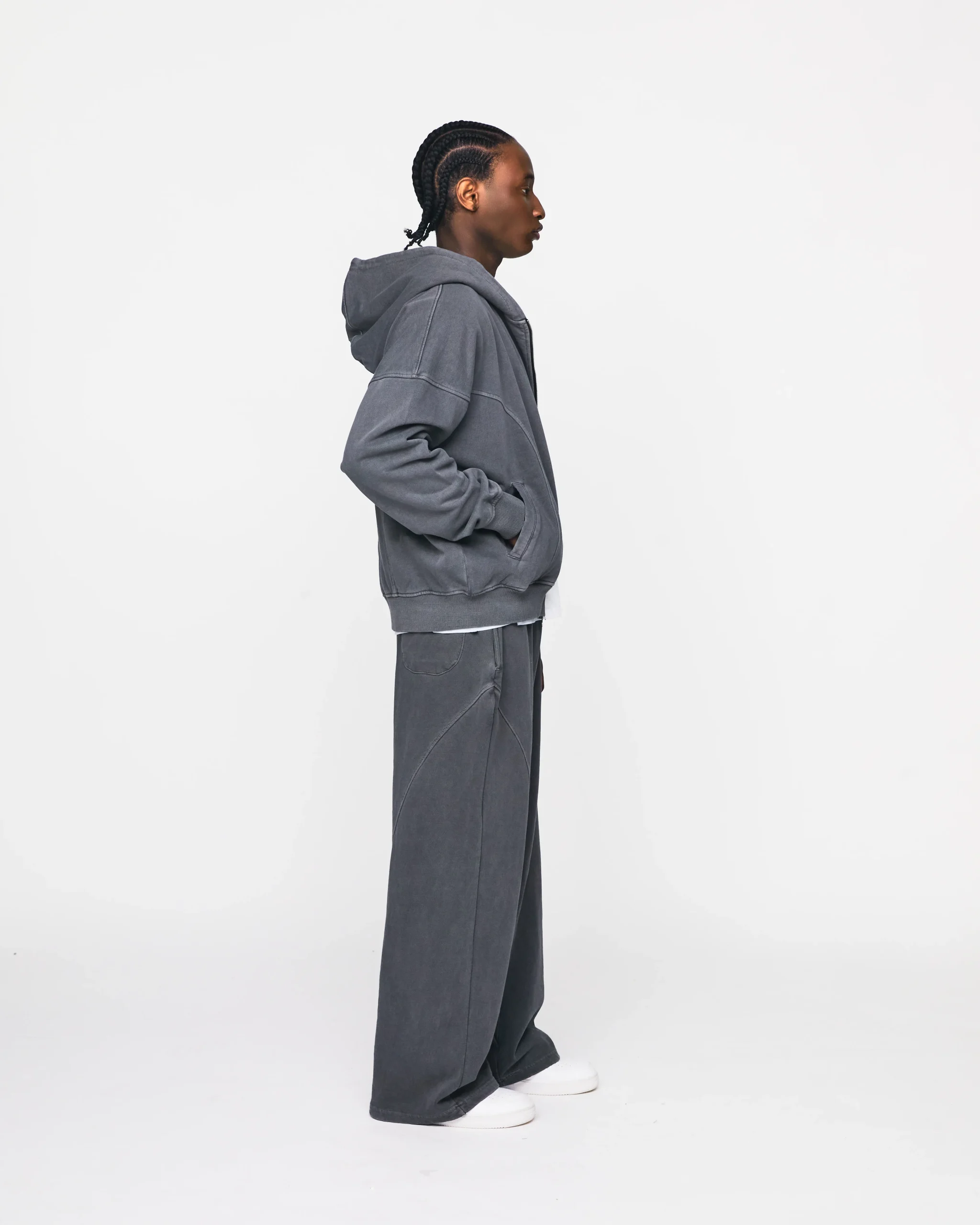 Signature Zip Hoodie - Vintage Grey