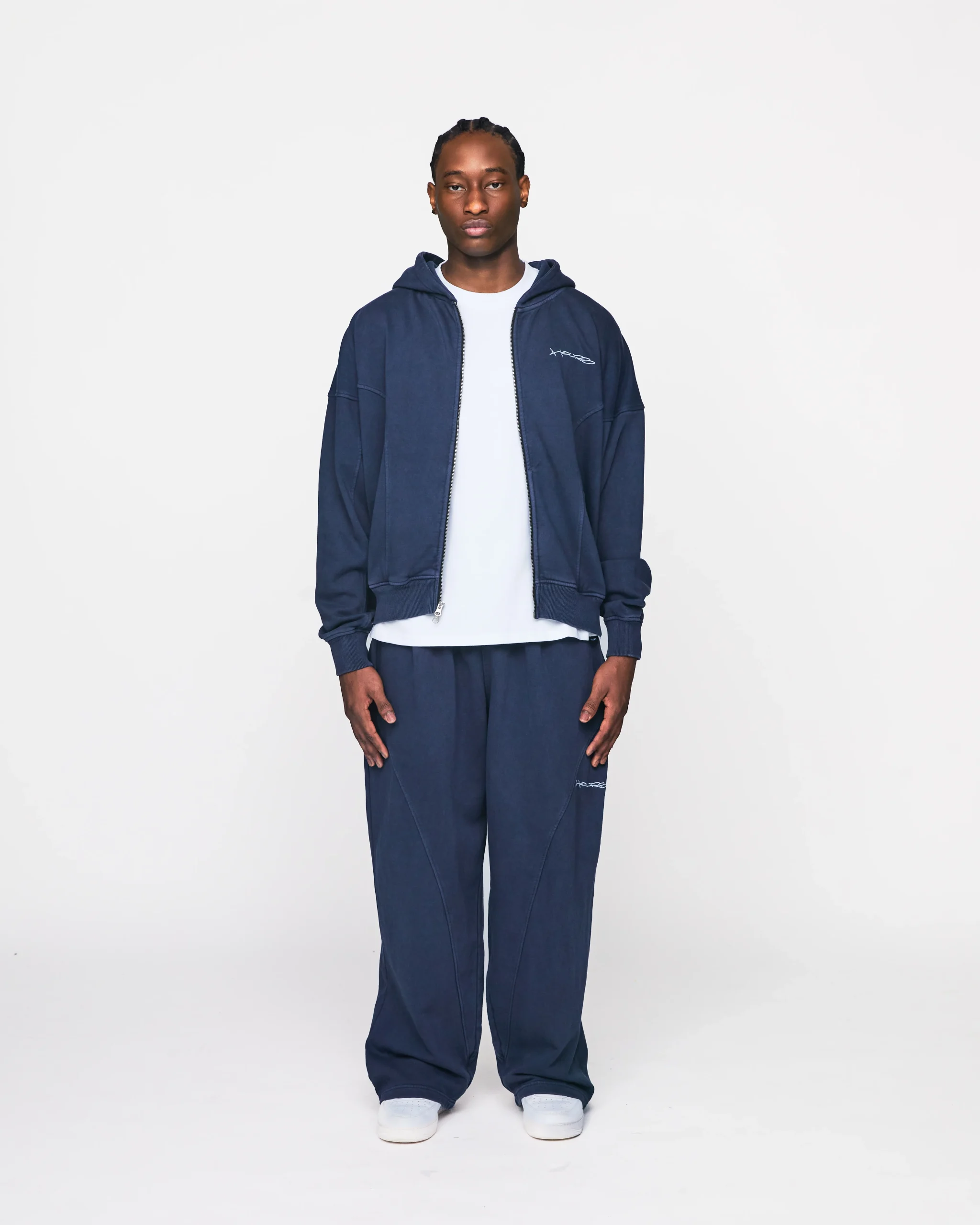 Signature Zip Hoodie - Vintage Navy