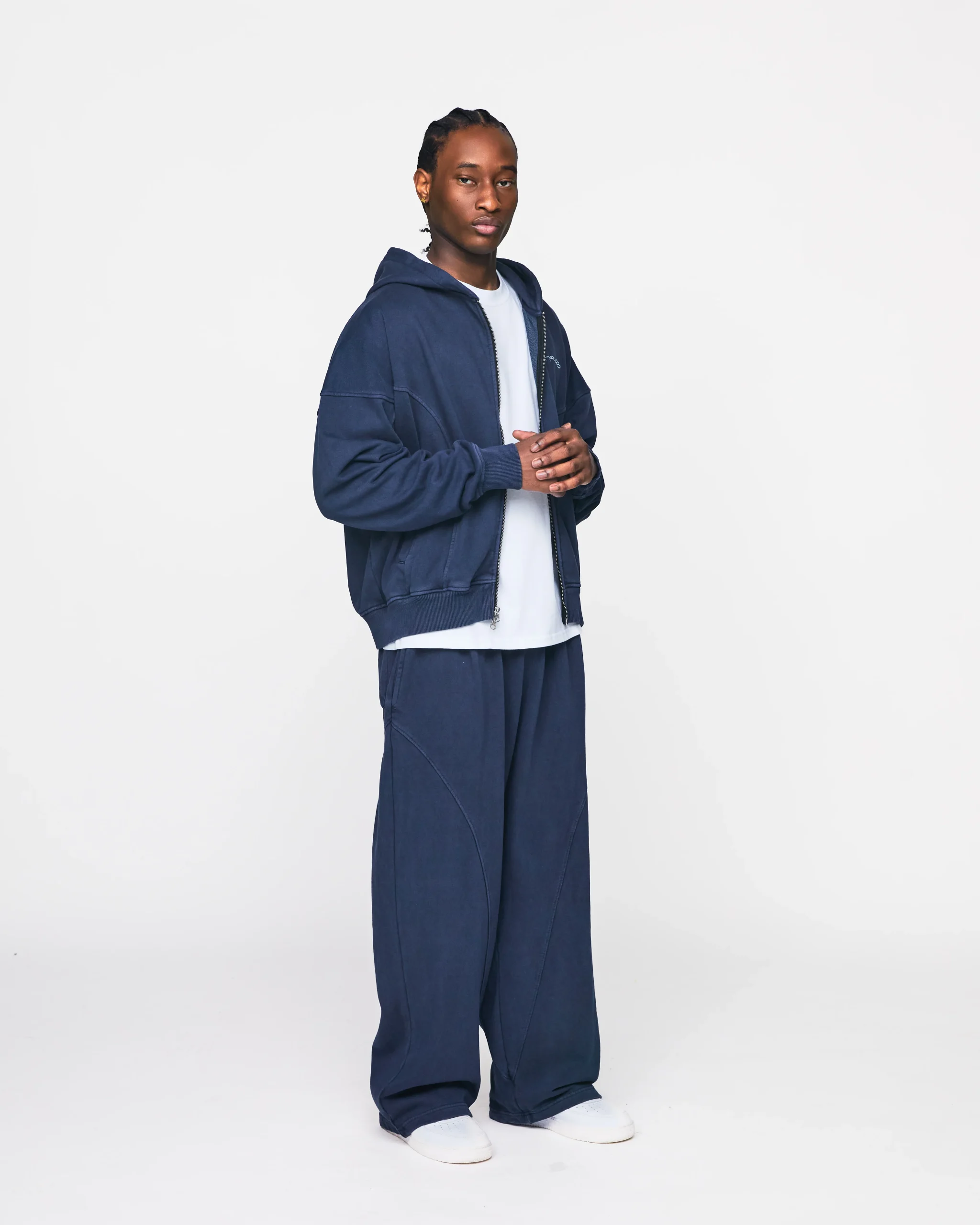 Signature Zip Hoodie - Vintage Navy