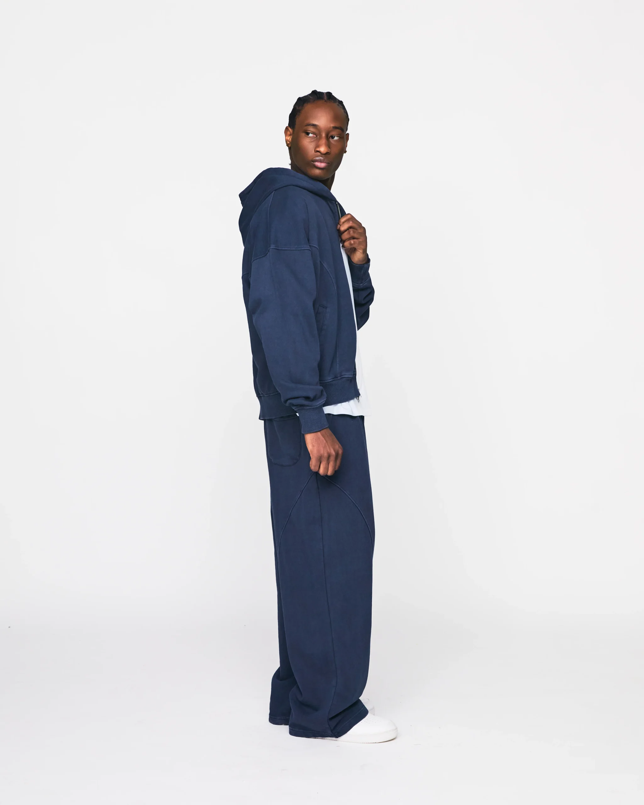Signature Zip Hoodie - Vintage Navy