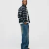 Cropped Flannel - Blue