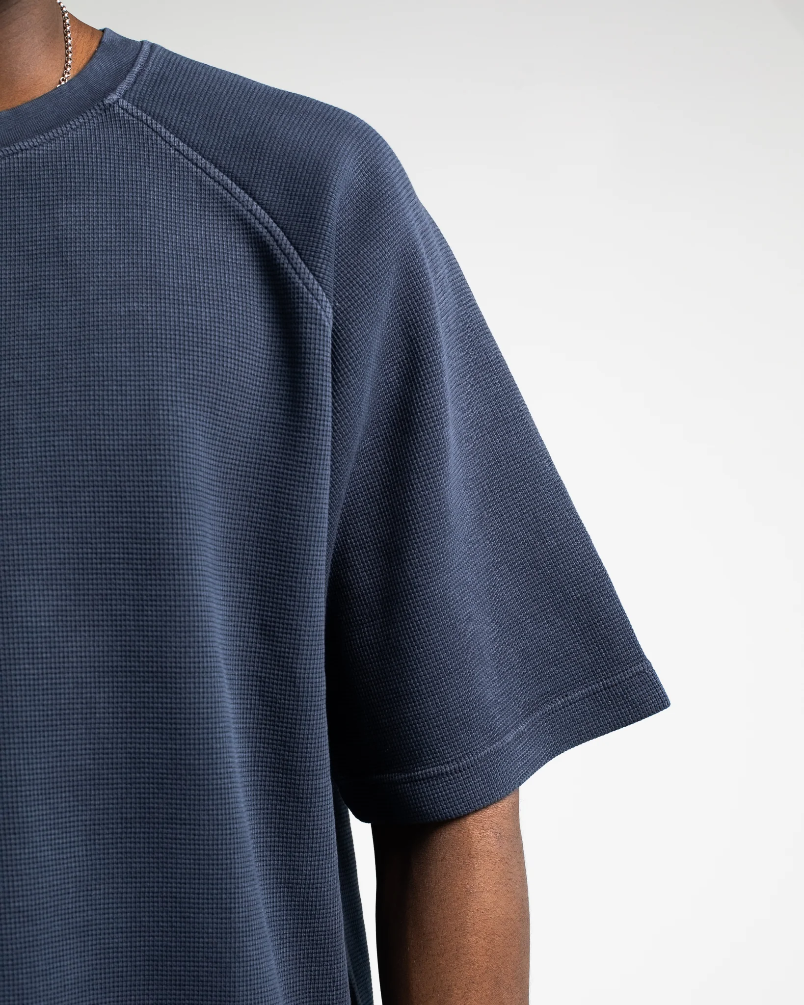 Thermal Boxy T-Shirt - Vintage Navy