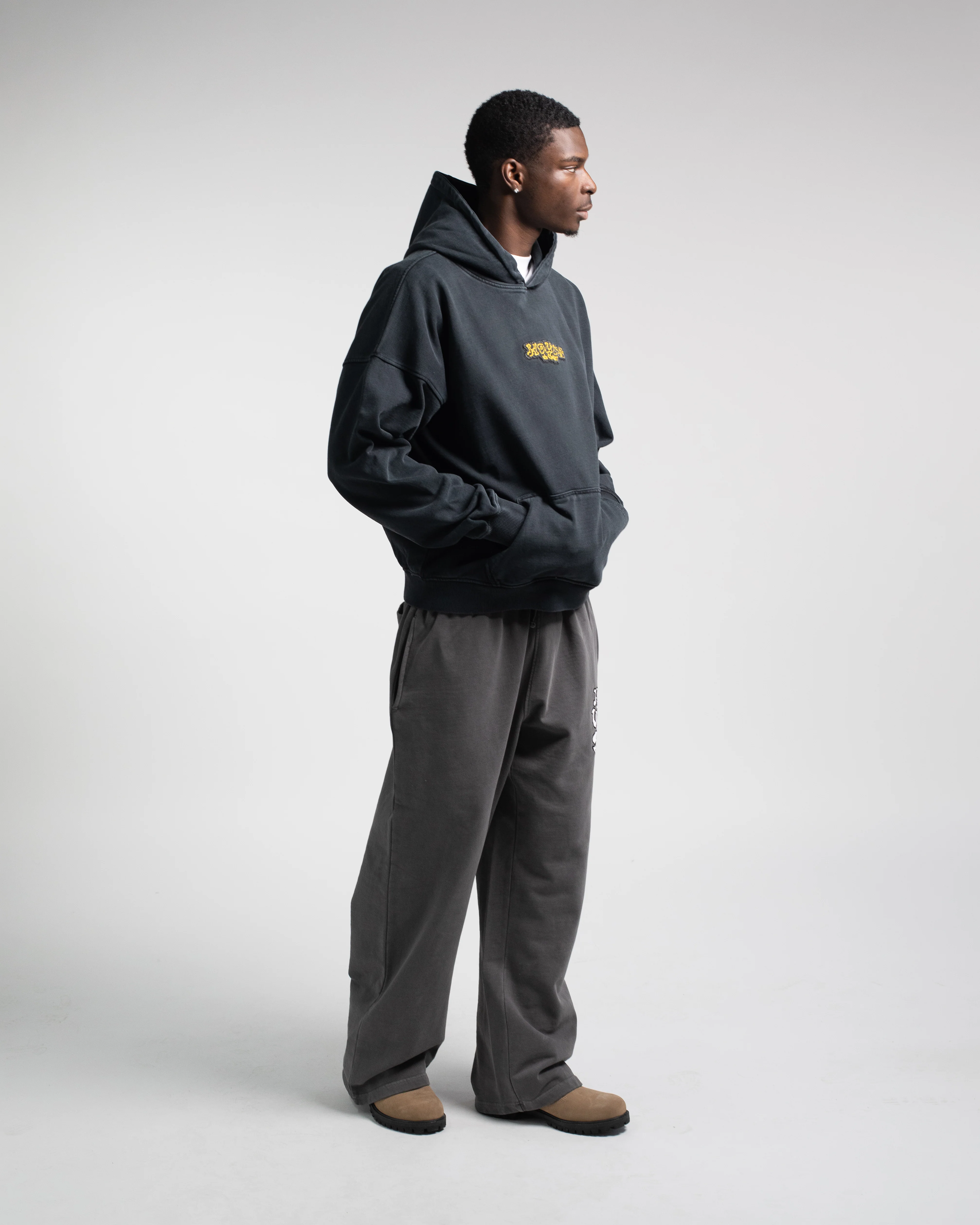 Triple Star Hoodie - Vintage Black