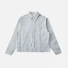 Cropped Flannel - Light Blue