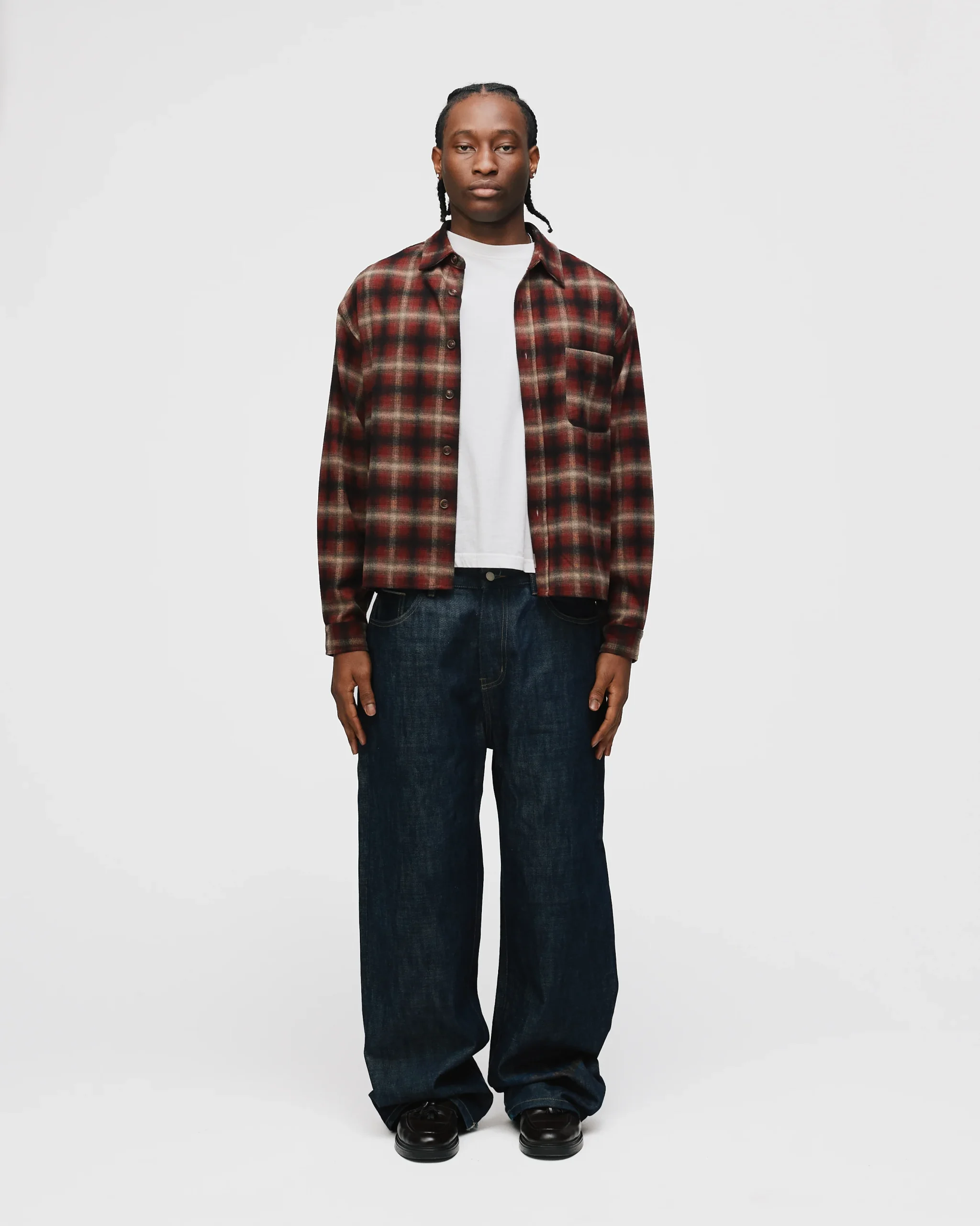 Cropped Flannel - Red