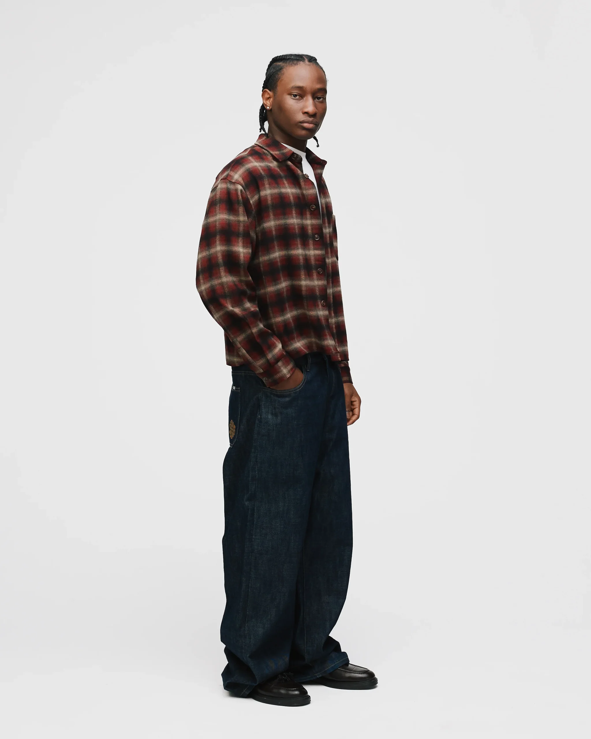 Cropped Flannel - Red