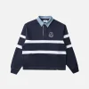 Cropped Rugby Shirt - Navy Blue