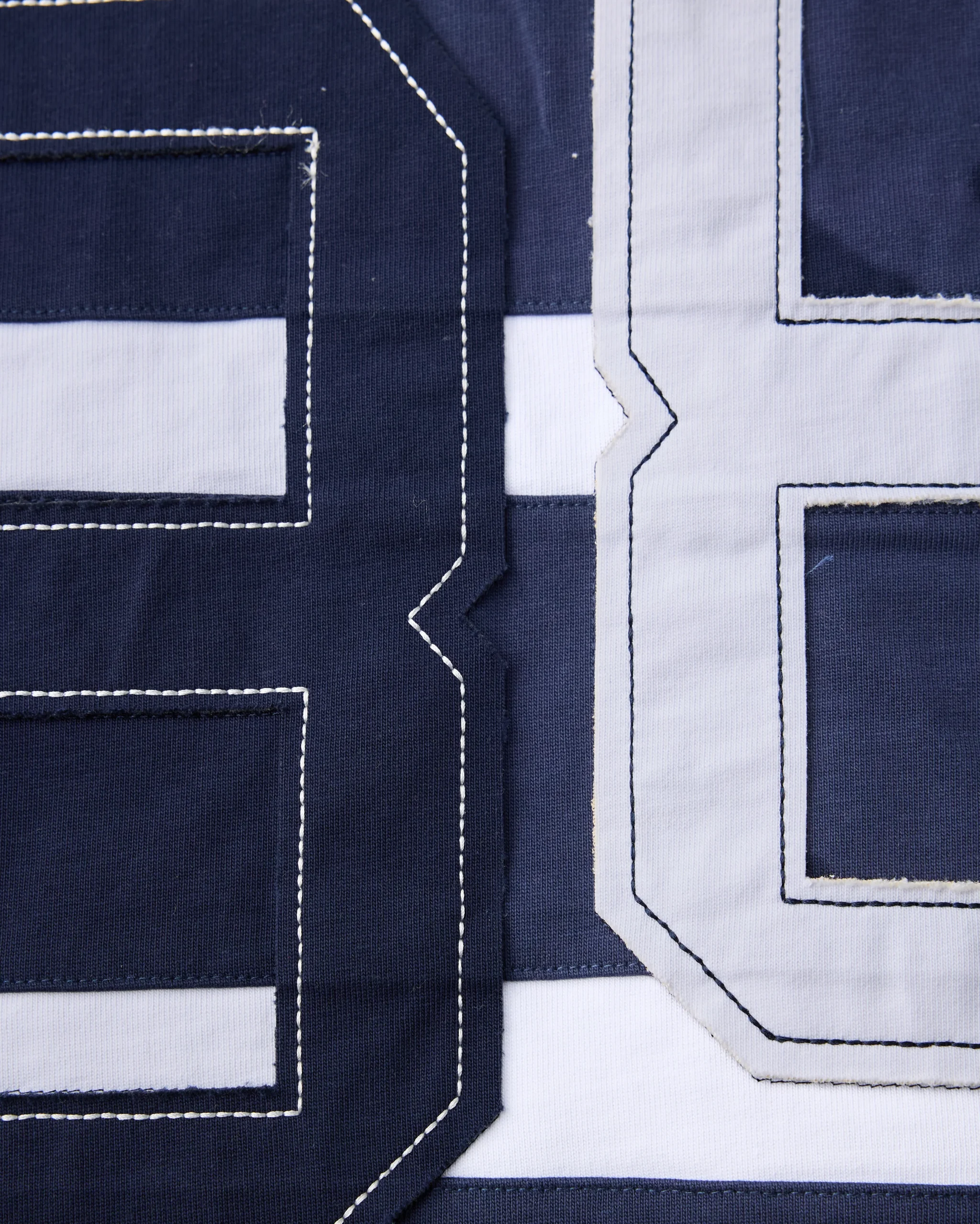 Cropped Rugby Shirt - Navy Blue